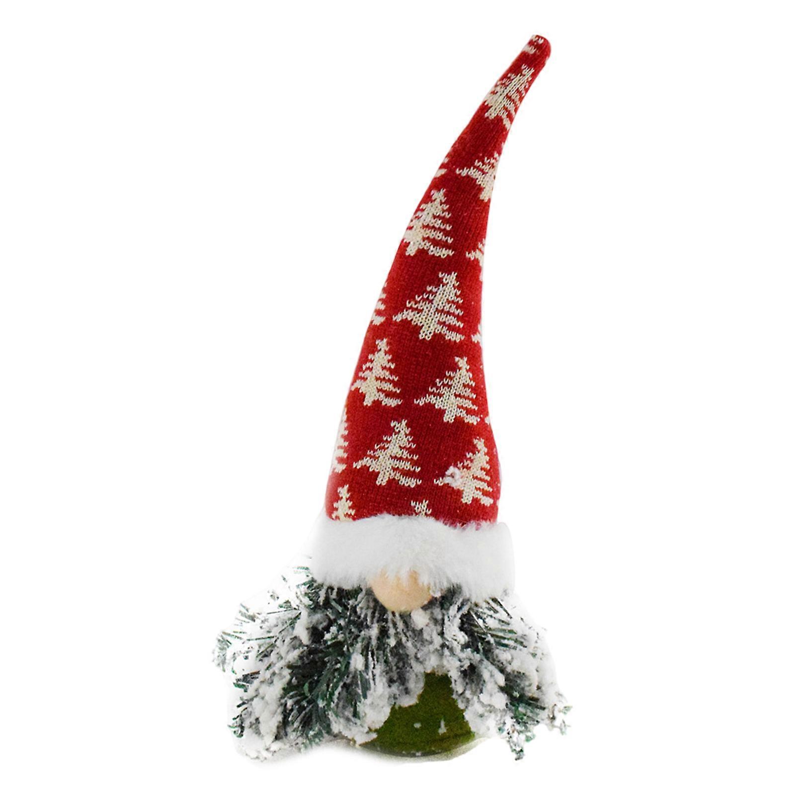 クリスマスロングハット雪ひげノームぬいぐるみ装飾品休日のセンターピースのための手作りぬいぐるみ卓上の装飾