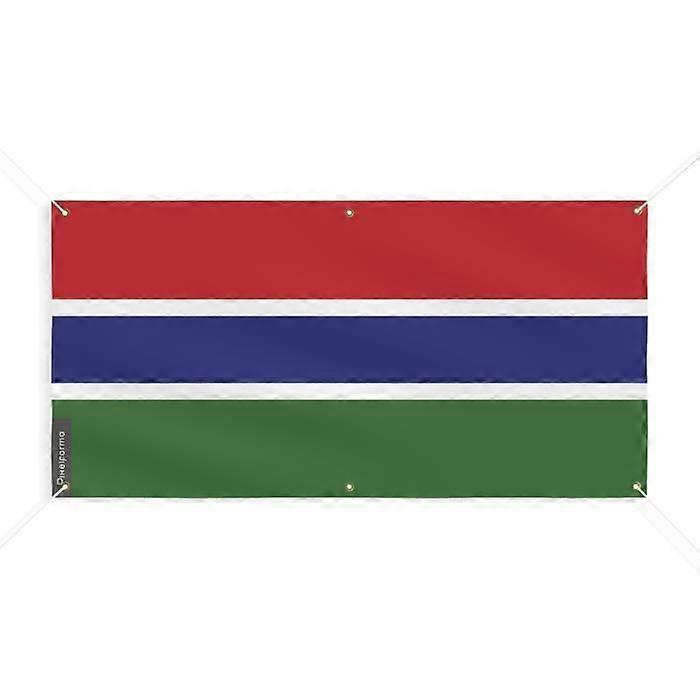 Gambia Flag Banner - PIXELFORMA - 90x180cm - Durable Polyester - 6 Reinforced Eyelets
