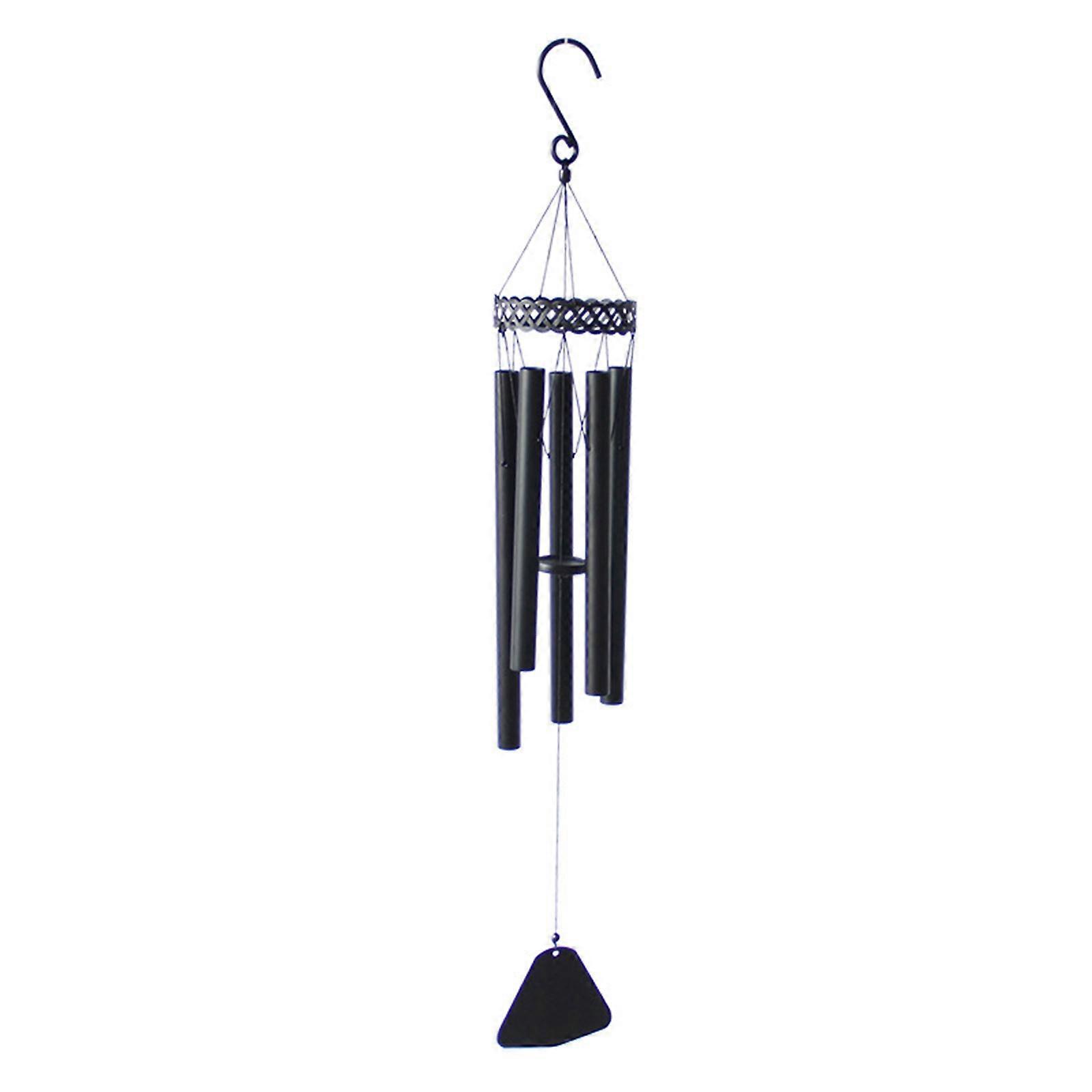 Large Wind Chimes Outdoor Deep Tone 36Inch Sympathy Wind Chimes for Outside with 5 Tubes Tuned Relaxing Melody Black