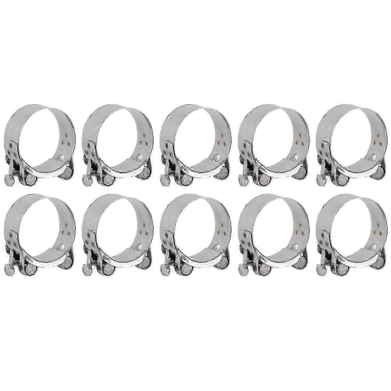 10 adet 201 Paslanmaz Çelik Hortum Kelepçeleri Otomotiv Endüstriyel için Takviyeli Tam Çekirdekli Galvanizli Boru Kelepçeleri 48-51mm