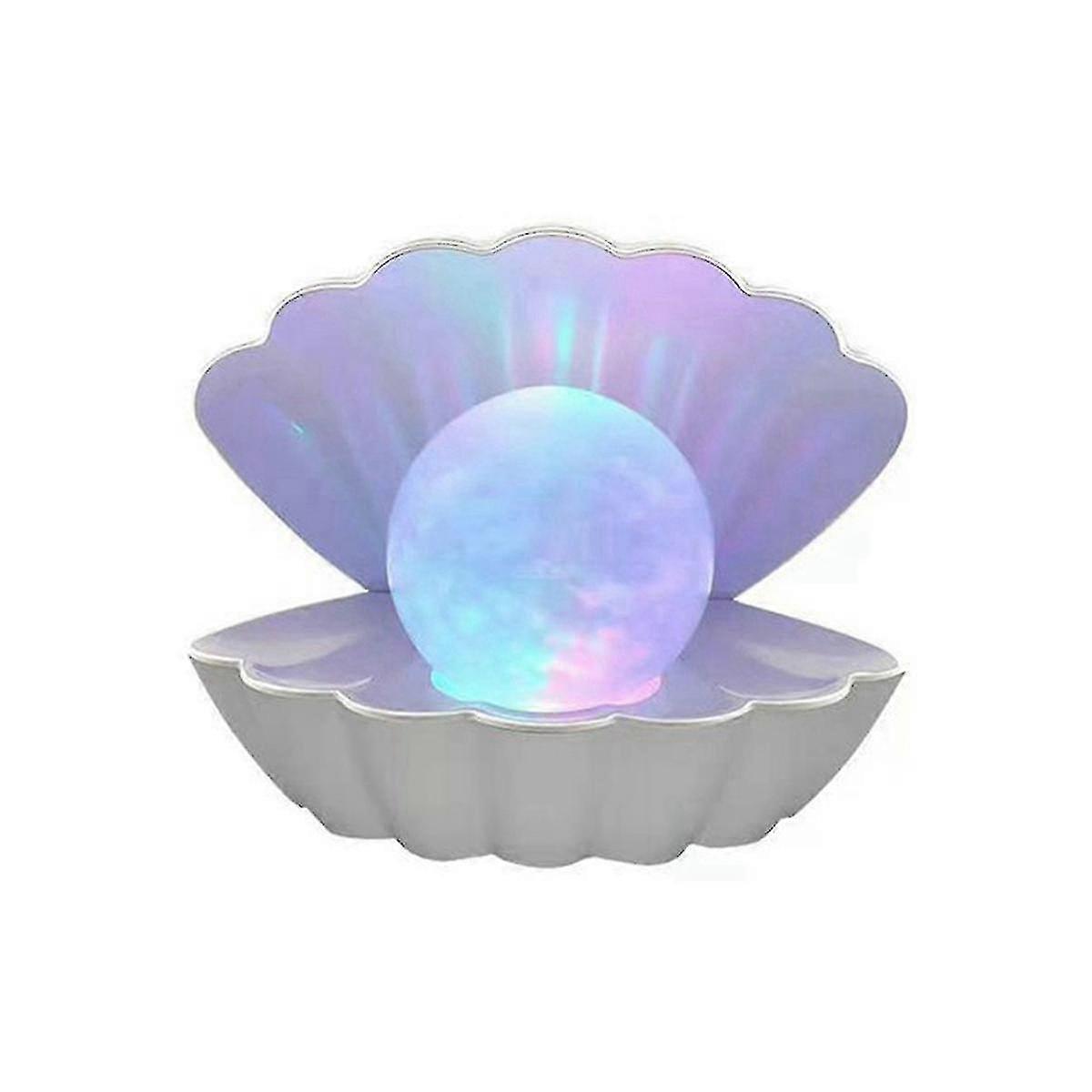 Pearl Shell Night Light Color Changing LED Seashell Desktop Decorative Light Bedroom Bedside Table Light Shell Model hwy
