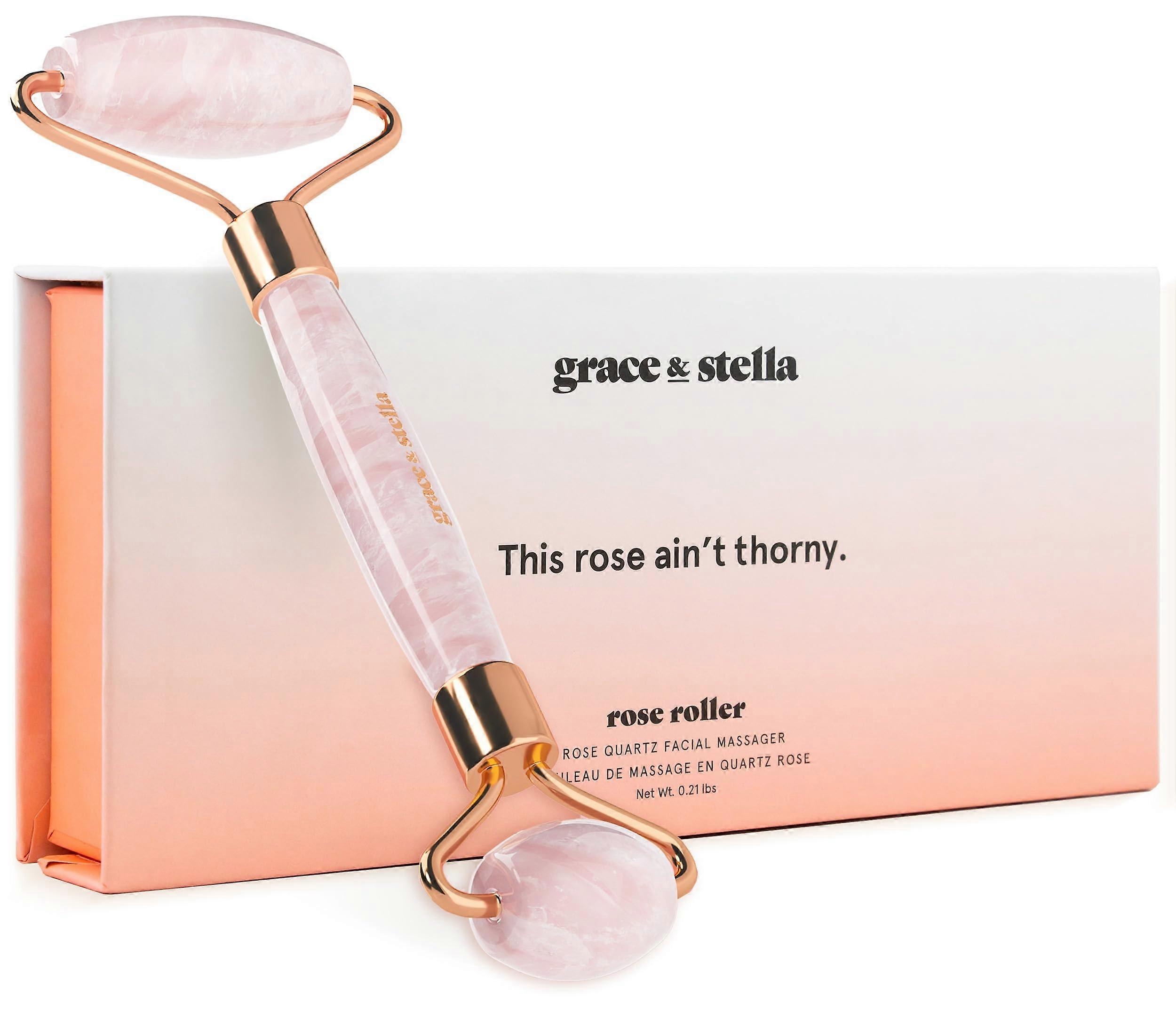 Rose Quartz Face Roller  Facial Roller  Stone Roller For Face by grace and stella