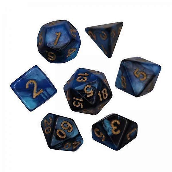 4x7x Polyhedral Dices Smooth D4-D20 for Math Teaching Bar Table Board Games Blue