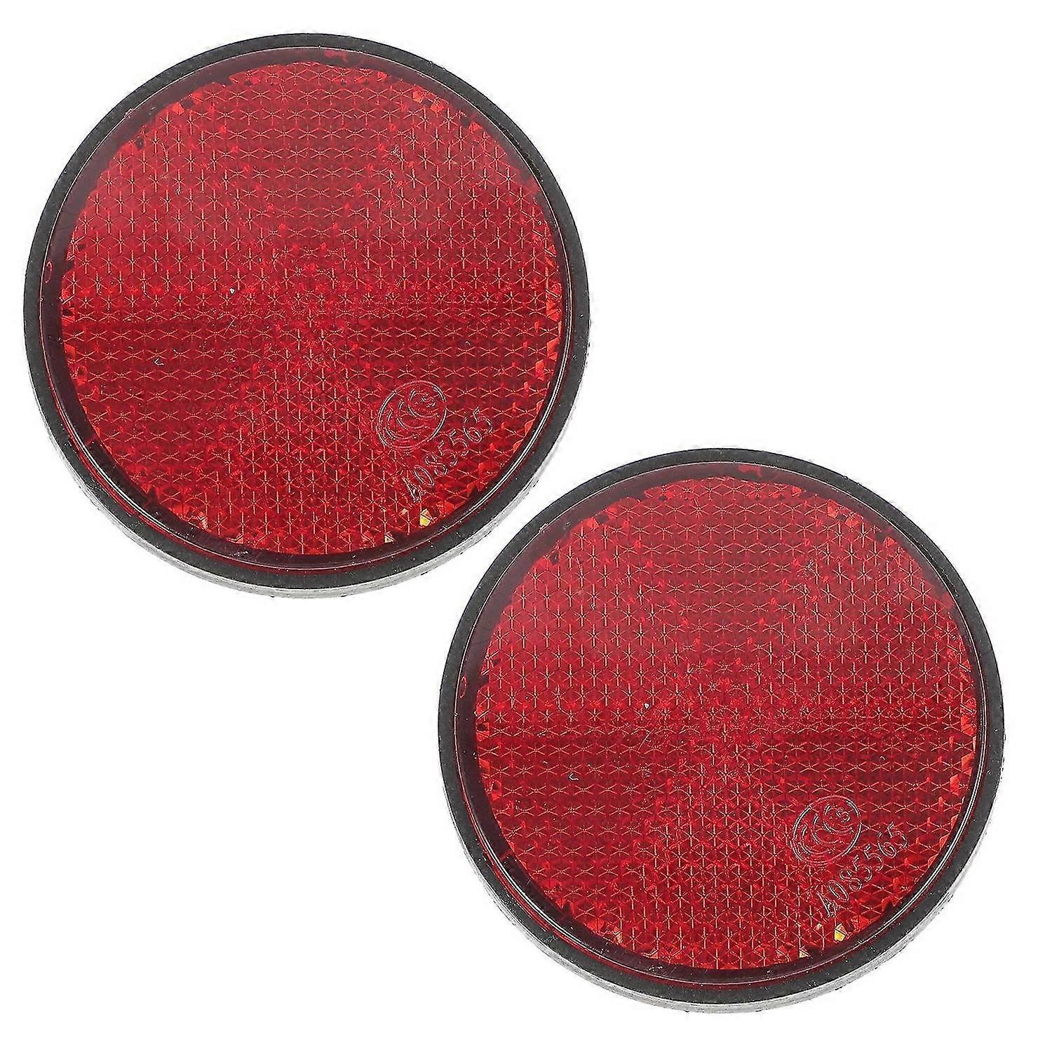 2 Pcs Plastic Round Reflective Warning Reflector Fits for Car Motorcycle Motor Bikes Bicycles ATV Di