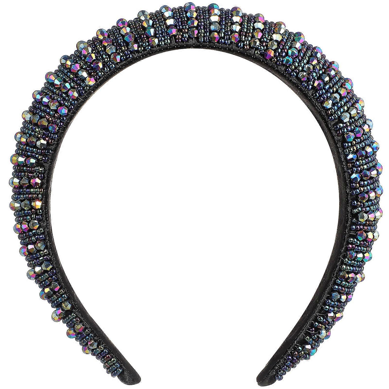 Elegant Bridal Headband, Wide Design with Sparkling Rhinestone Accents