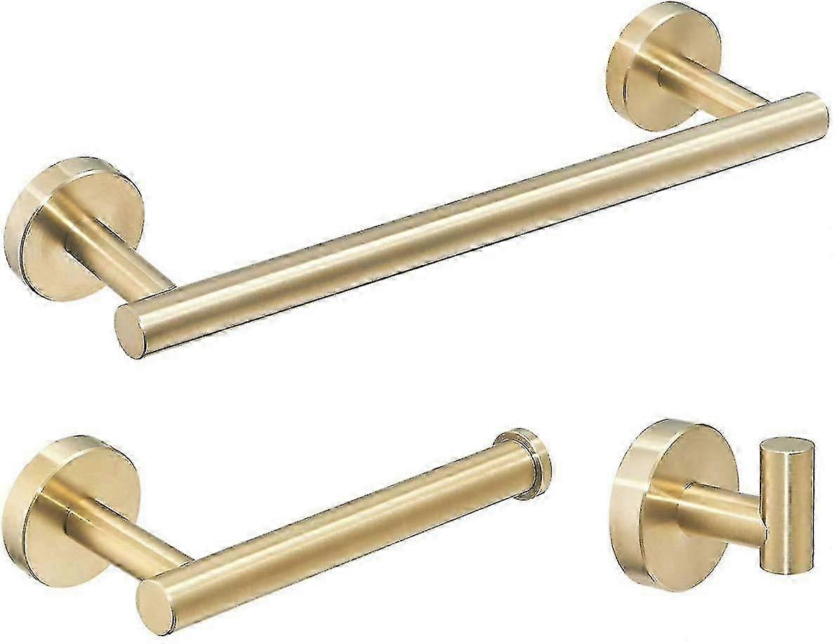 Gold Bathroom Accessory Set with Towel Holders, Rings & Rails