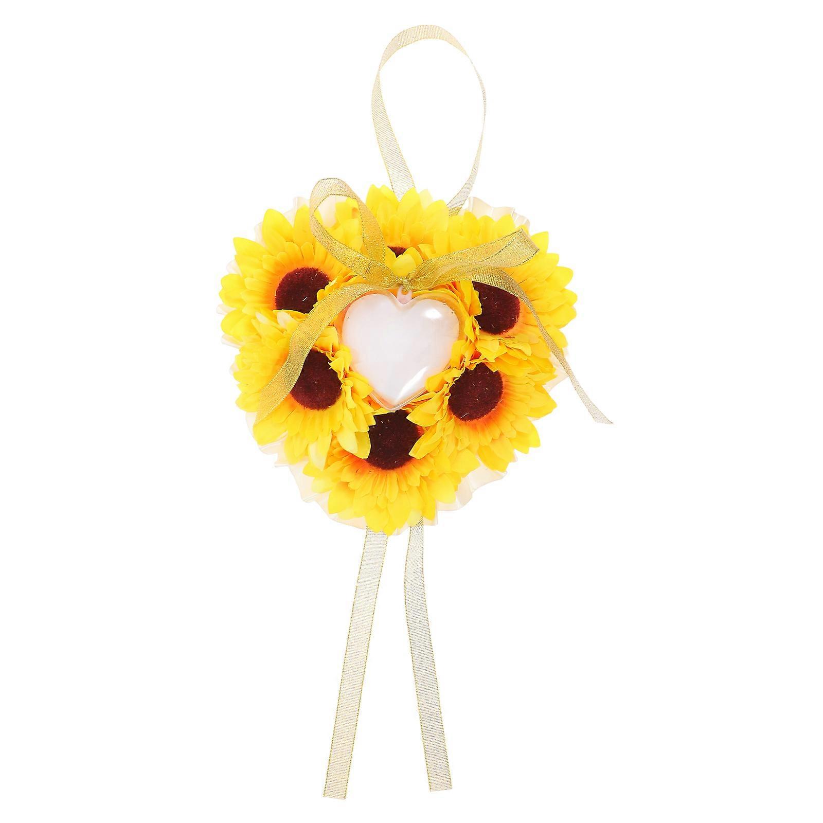 Soft Sunflower Shape Ring Pillow, and Stylish, Ideal for Ceremony Use