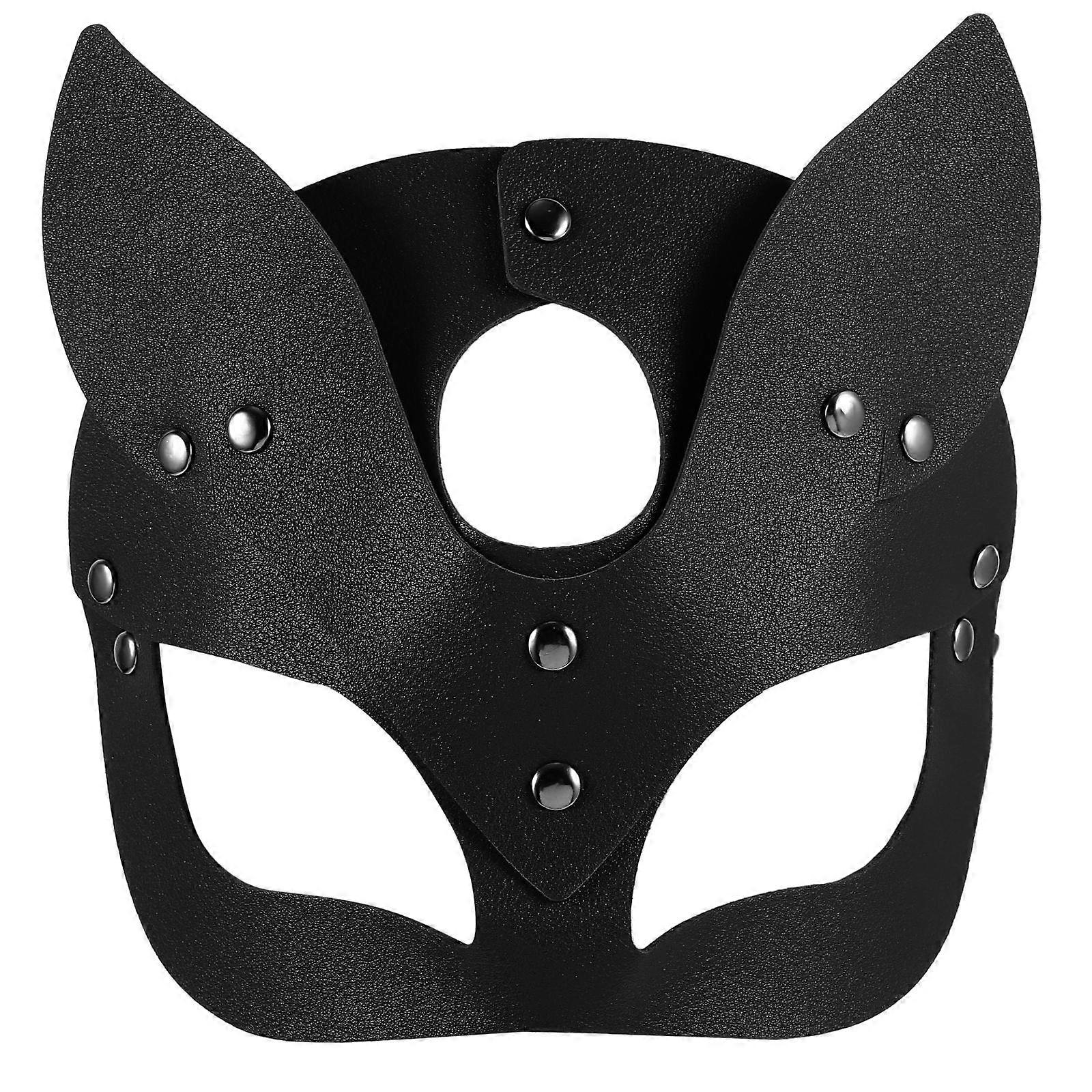 Masquerade Mask Fox Shaped Black 20X16.5CM For Fashion Shows 1Pack