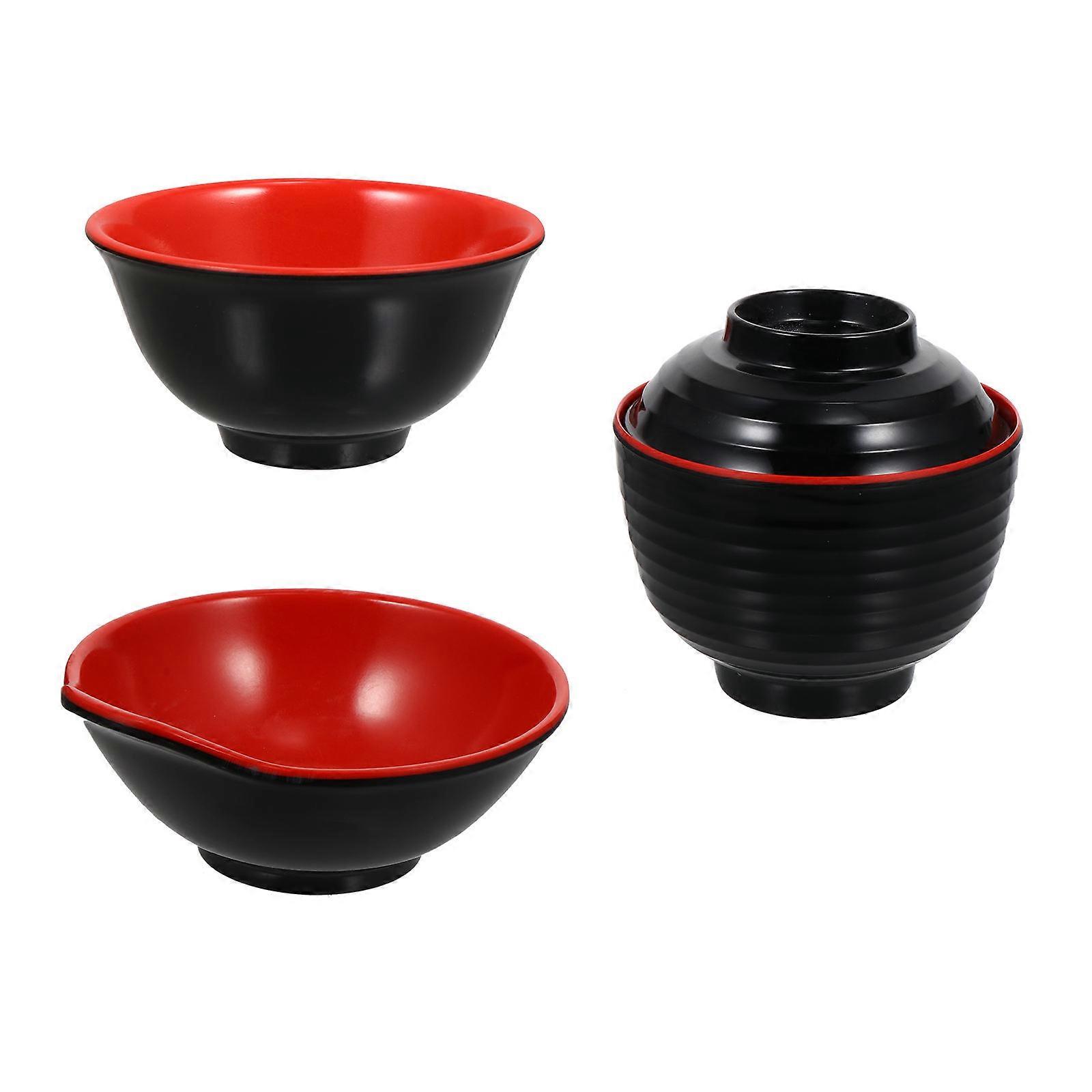 Black Soup Bowl Set of 3 and Easy to Clean for Home Use 1 Set