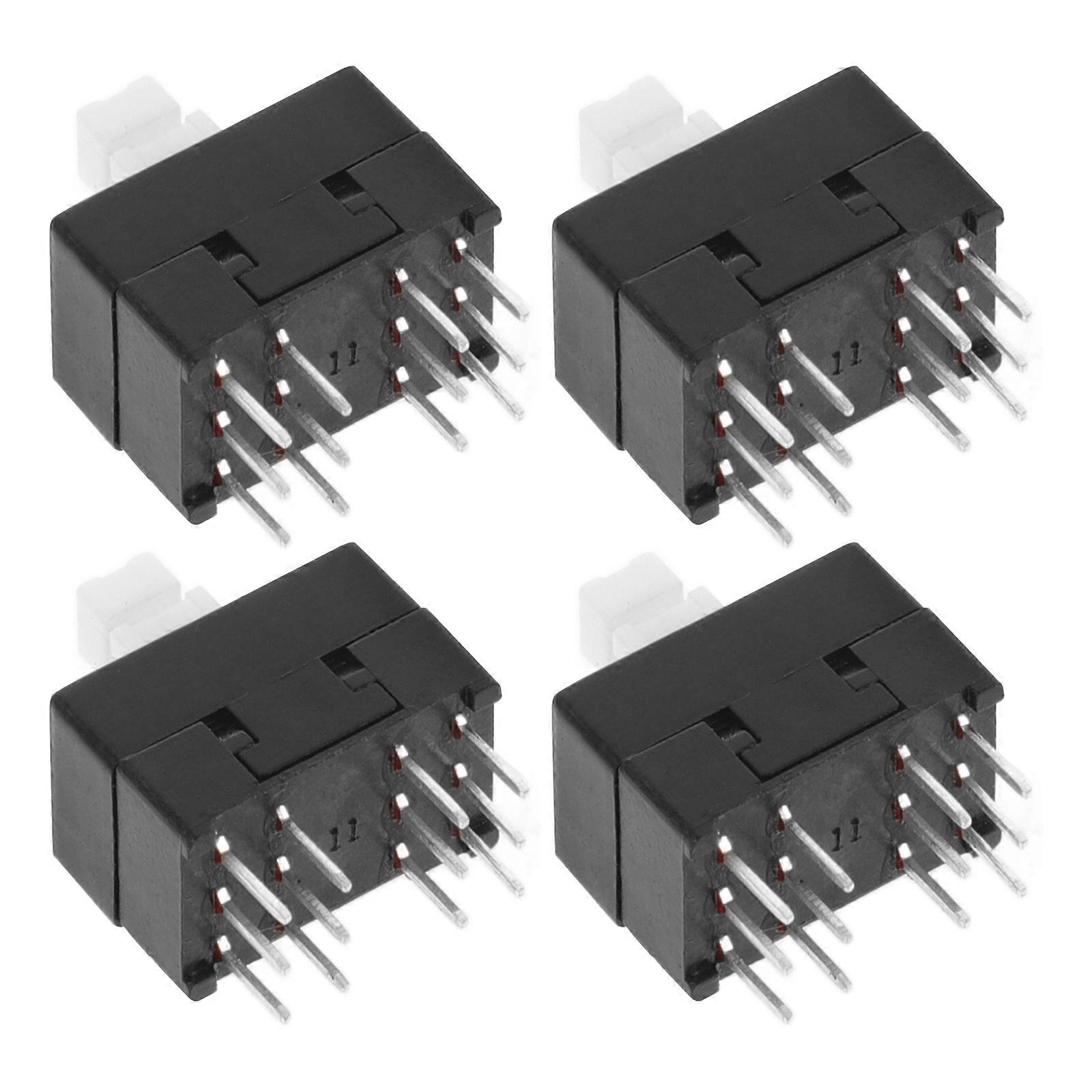 4pcs Mini Metal Plastic Push Button Switches for Audio Equipment Compact Lightweight Replacement with Pin Design
