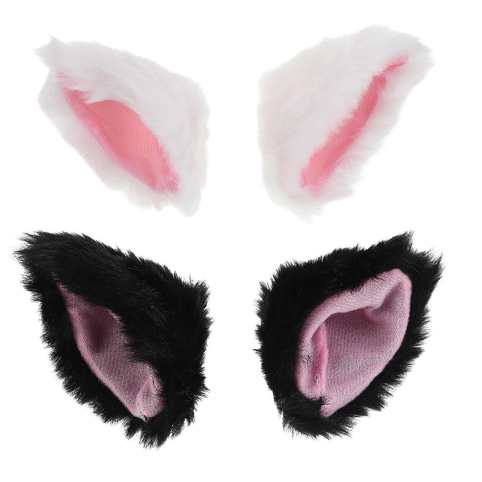 a refined and engaging product description based on your input:
**2 Pairs Cute Cat Ears Hair Clips – Plush Animal Barrettes for Cosplay,