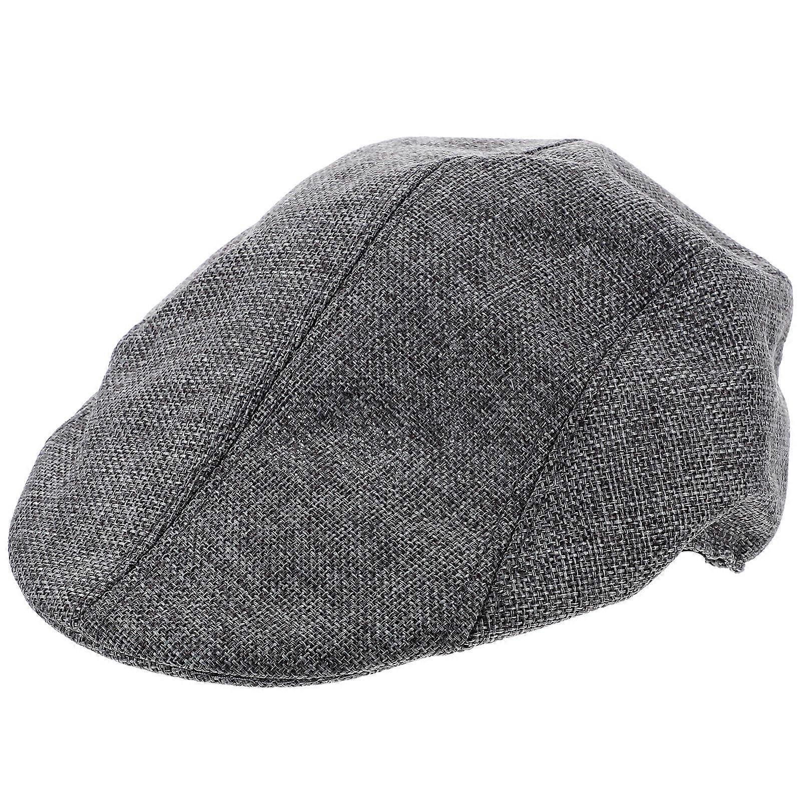 Mens Flat Hats Dark Gray Cotton Flat Flat Cap 1Set