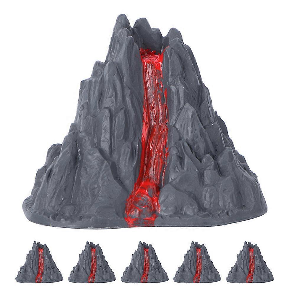 6pcs Realistic Volcano Lava Models for Micro Landscapes, Tabletop Ornaments, Educational Displays & Sandbox Use
