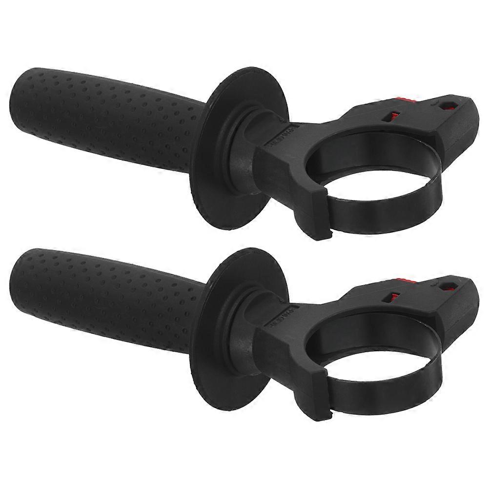 Rotary Hammer Front Handle Black Plastic Durable Construction For DIY Projects 2Pcs
