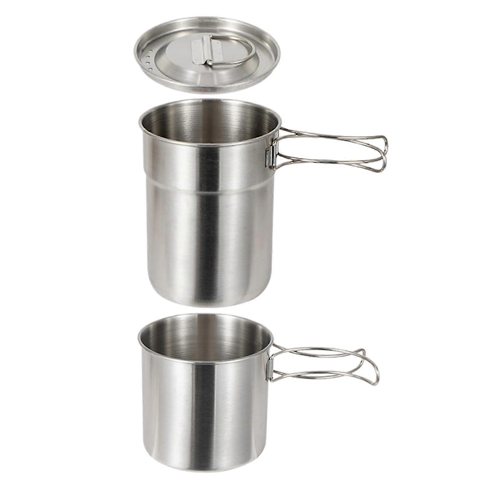 Camping Cook Set, Stainless Steel Kitchen Kit, Folding Cookware