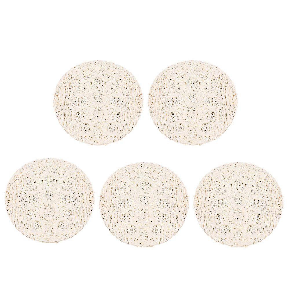 Luffa Cleaning Scourers Loofah Pads Enhancement Acne Reduction 6x6x0.1cm 5Set