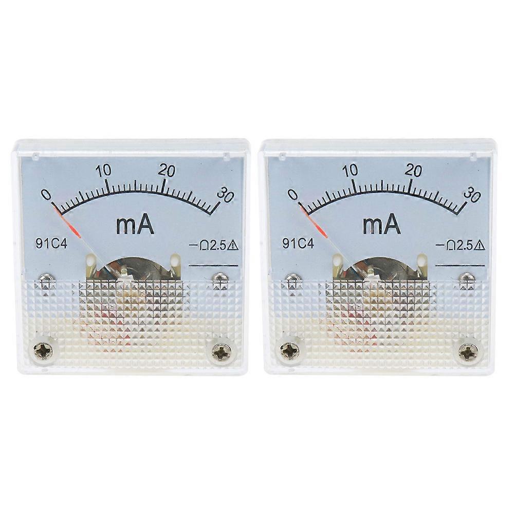 Plastic DC Ammeter for Home Use with Clear Scale and Red Pointer 0-30mA 2.5 Accuracy