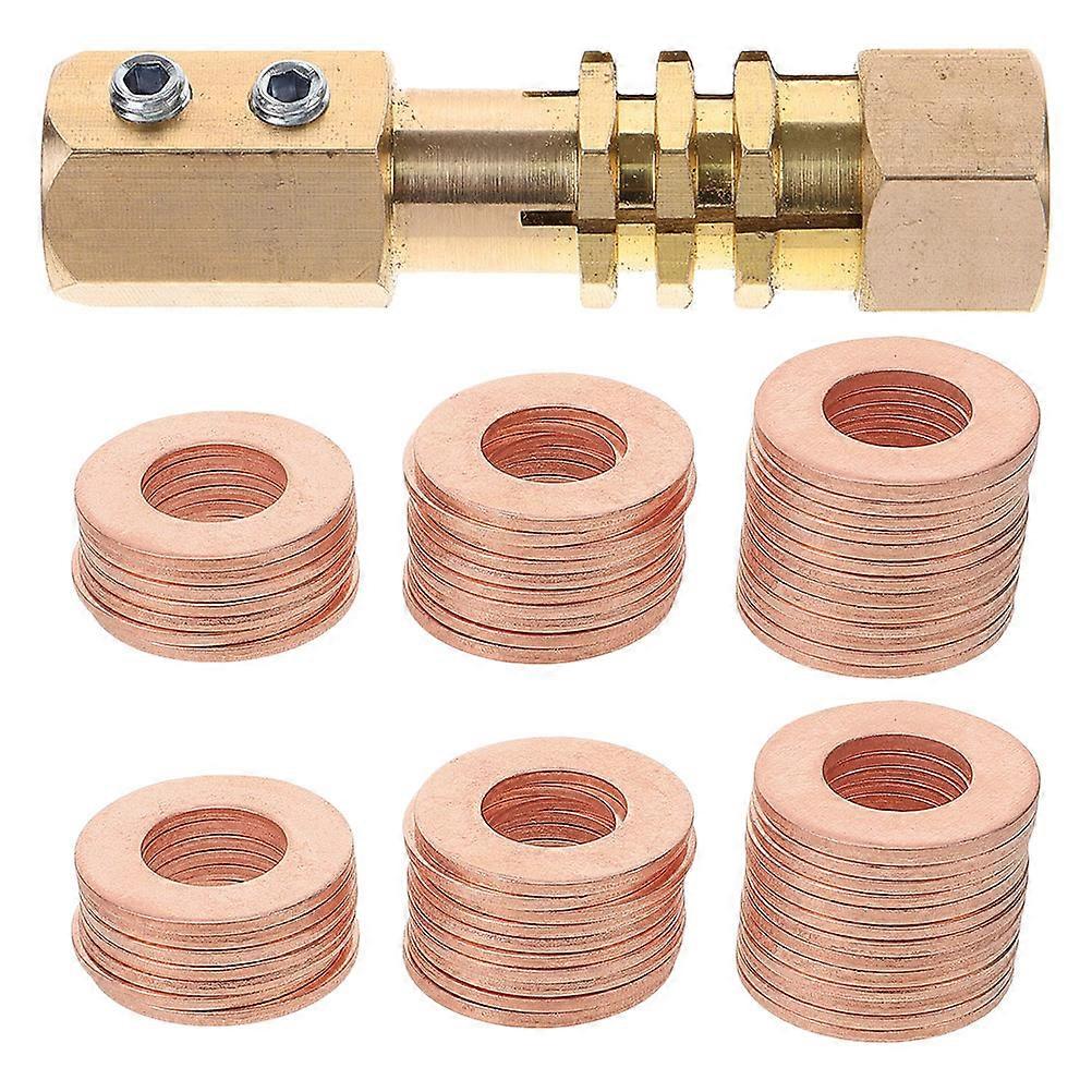 It seems like you're referring to a product listing or description for a set of **metric copper sealing washers** and related repair tools. Let me