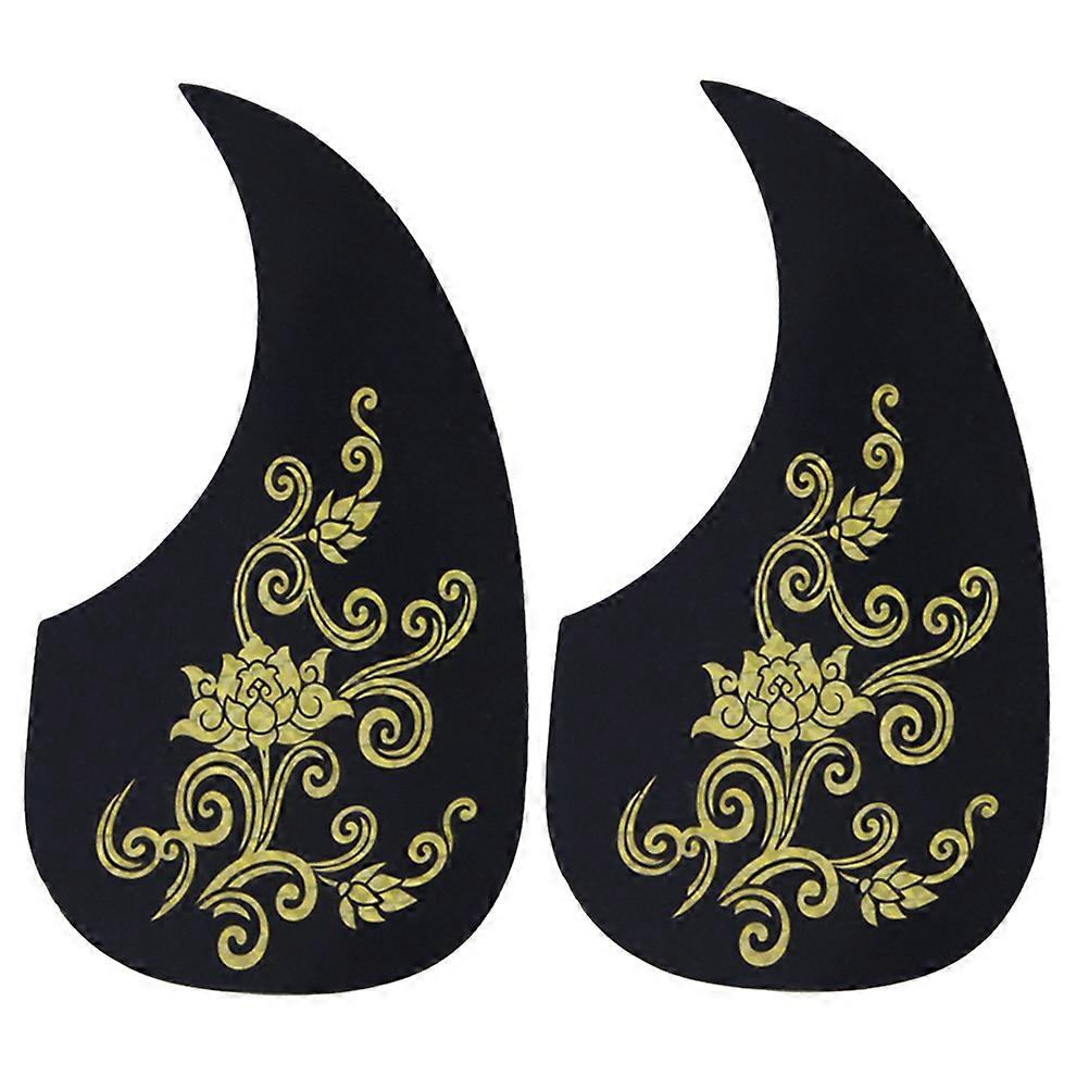 Golden Comma Shape Sticker for Acoustic Guitar, 2pcs Durable Scratch Plate Accessory Easy to Install Protects Against Scratches