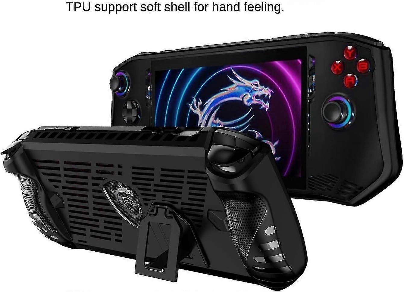 Fodral för MSI Claw A1M, för MSI Claw A1M Spelkonsol Skyddsfodral med stativ Ergonomiskt grepp Anti-kollision halkfri