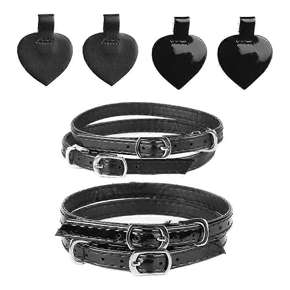 Detachable High Heel Shoe Straps And Heel Pads For Diy Projects 2 Sets Black