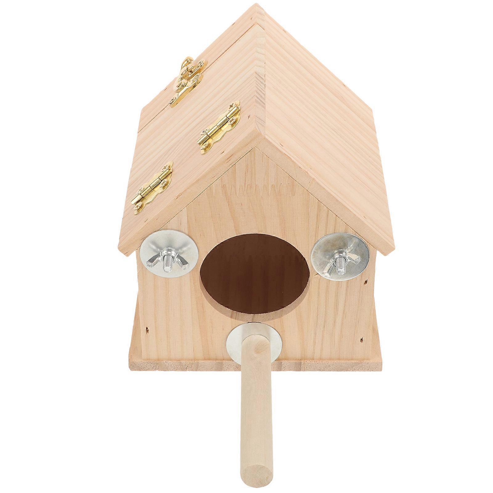 Bird Mating Box Wooden Nesting House For Outdoor Use By Bird Owners 15.50X15.00X14.50CM 1Set
