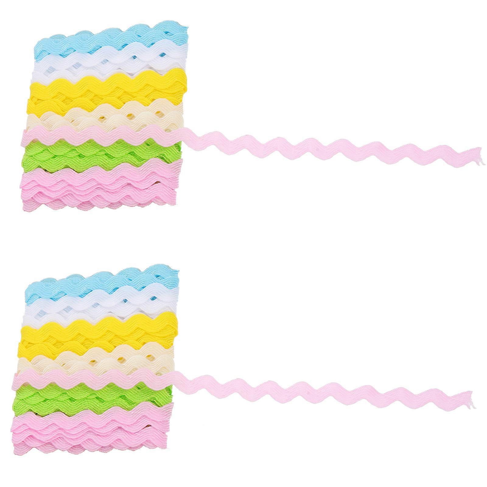 Polyester Wave Lace Ribbon present Wrapping Diy Craft Wavy Bending Fringe 2Pcs