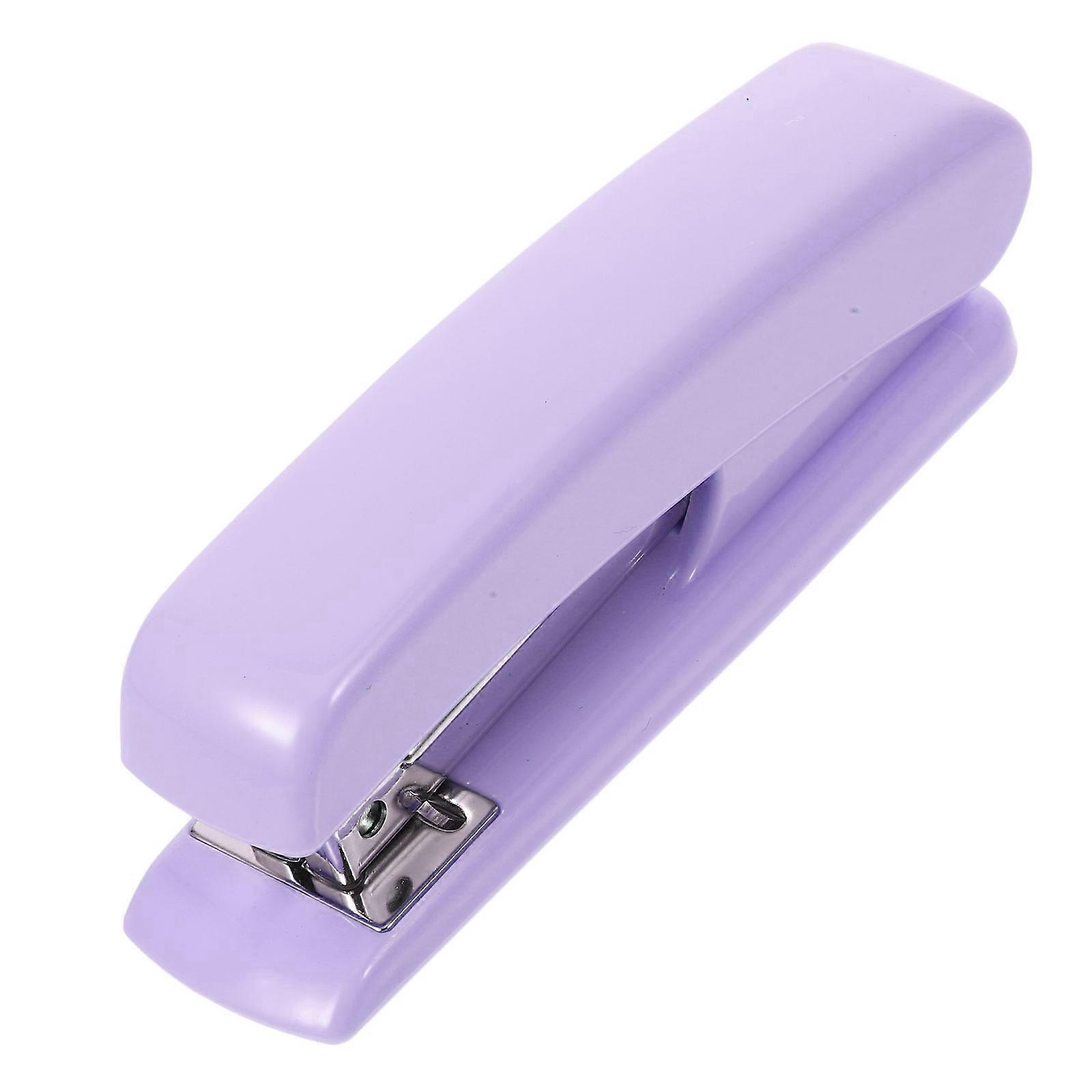 Automatic Stapler Desktop Accessories Supplies Purple Rectangular Paper Stapling 1Set