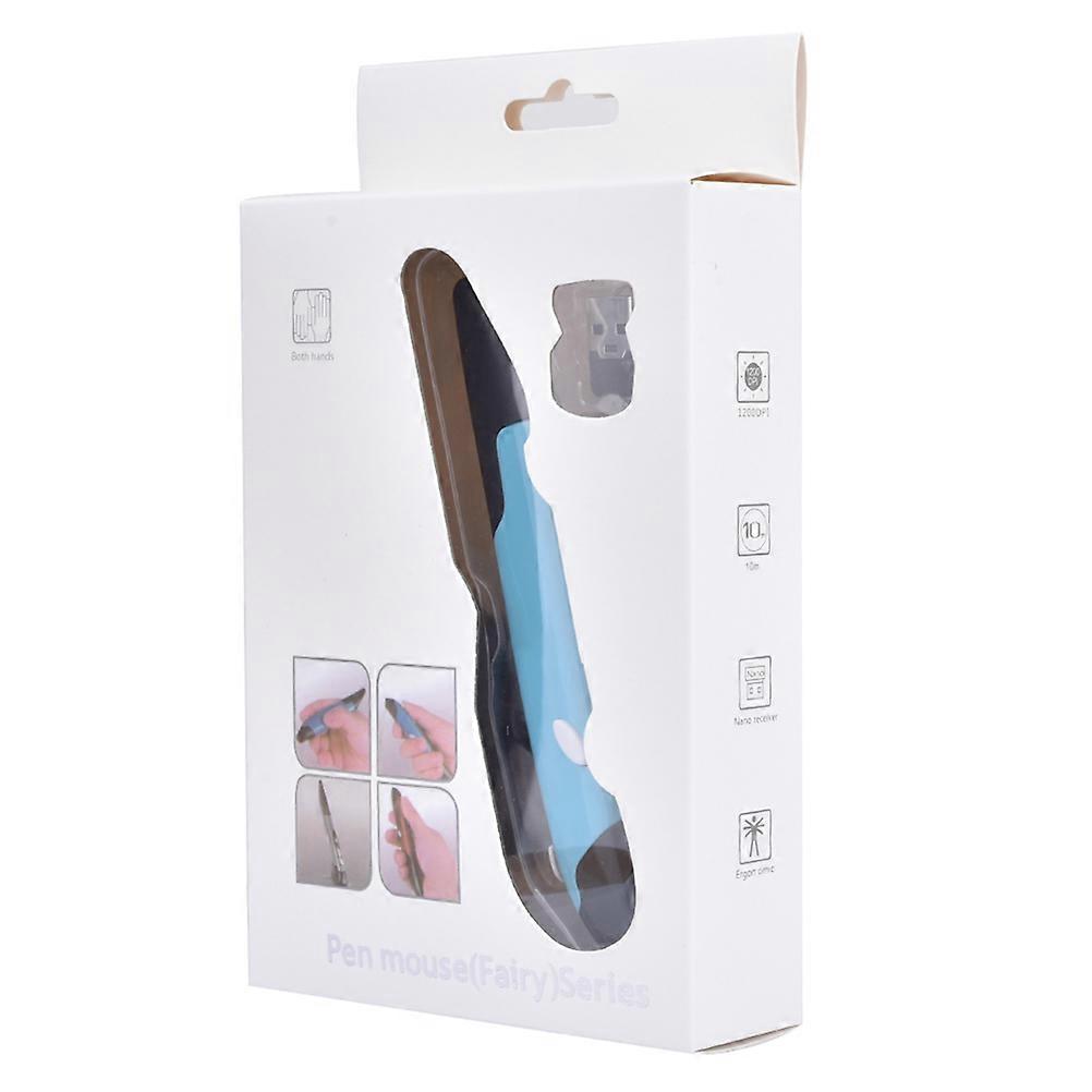 Ergonomic Design Wireless Presenter Pen Mouse 4 Keys for Smart Work Efficiency Improvement Blue 1Pcs