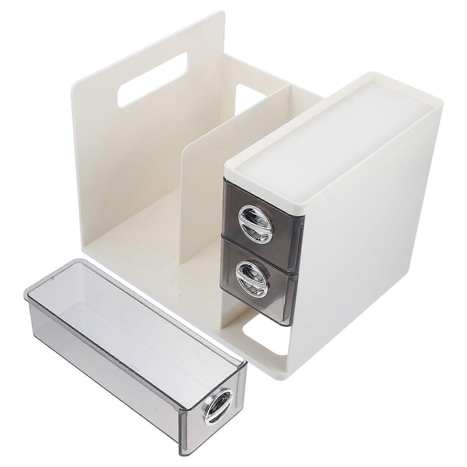 File Organizer File Document Rack Desktop Bookshelf Drawer Home Rectangular HIPS Material Document Storage 1Pcs