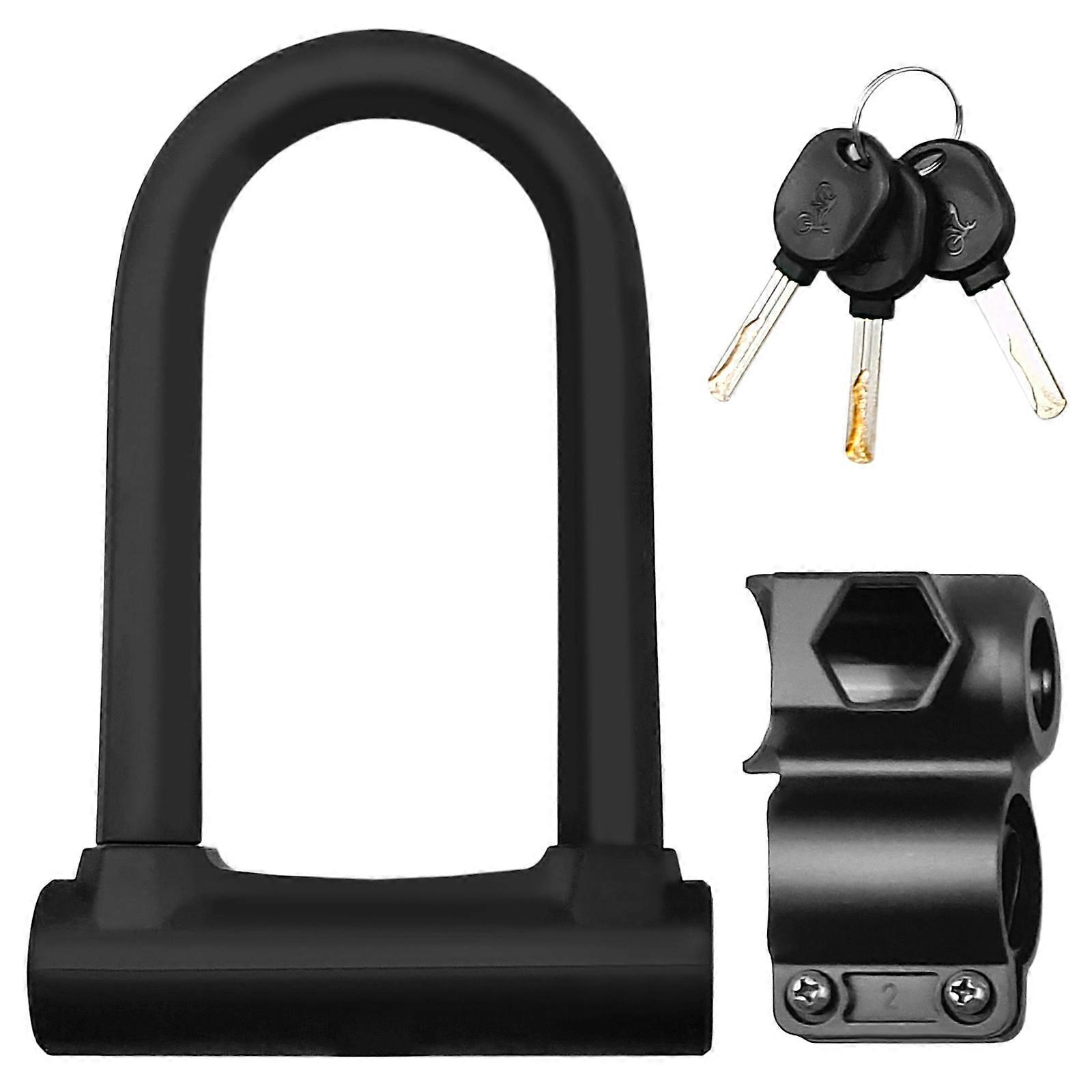 Heavy Duty Bike U Lock with Mounting Bracket Secure Bicycle Lock Anti-Theft Durable Steel Security Lock