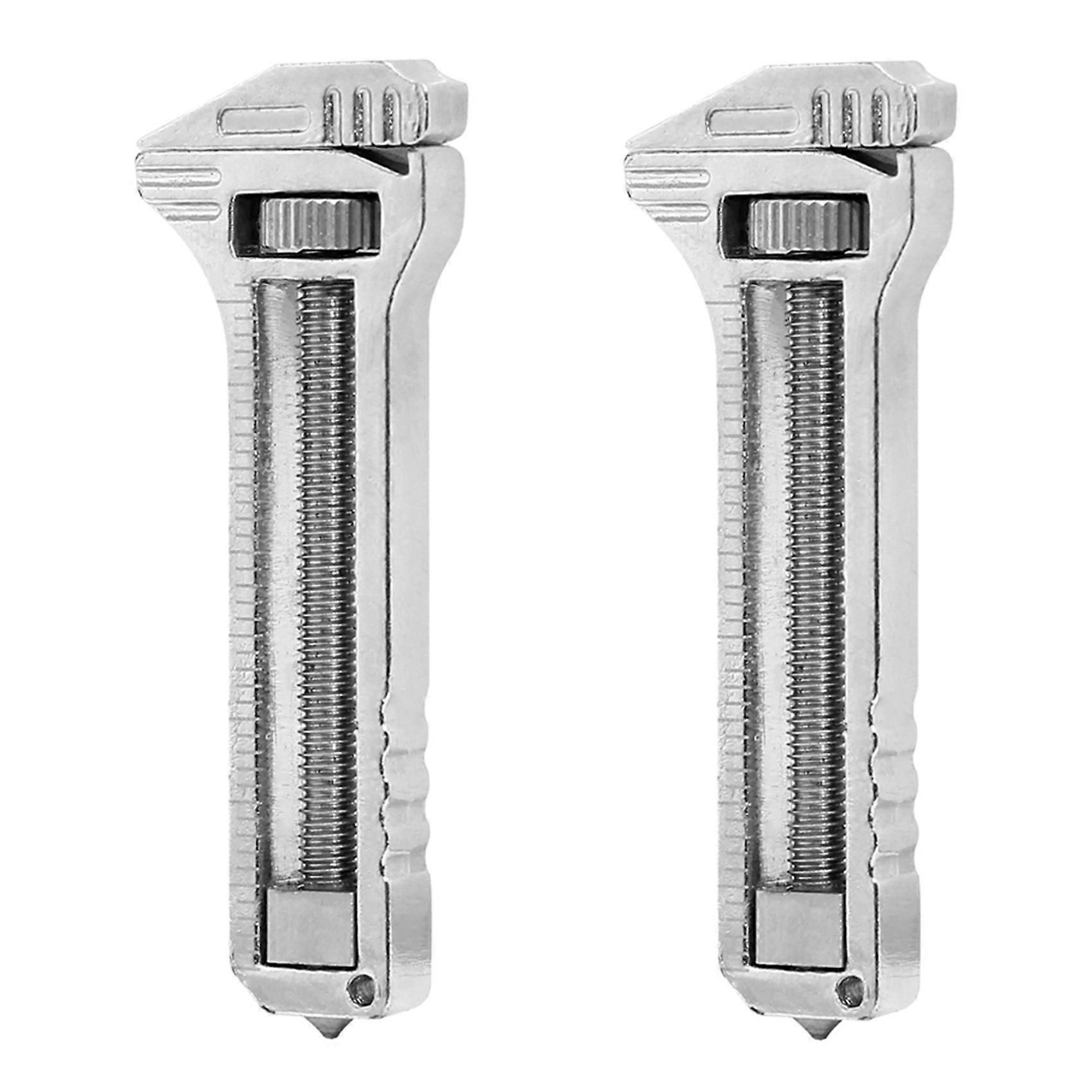 2X Mini Bottle Opener Wrench Rustproof Multi Tool Wrench Adjustable Pry Bar Portable Alloy Multi-Too