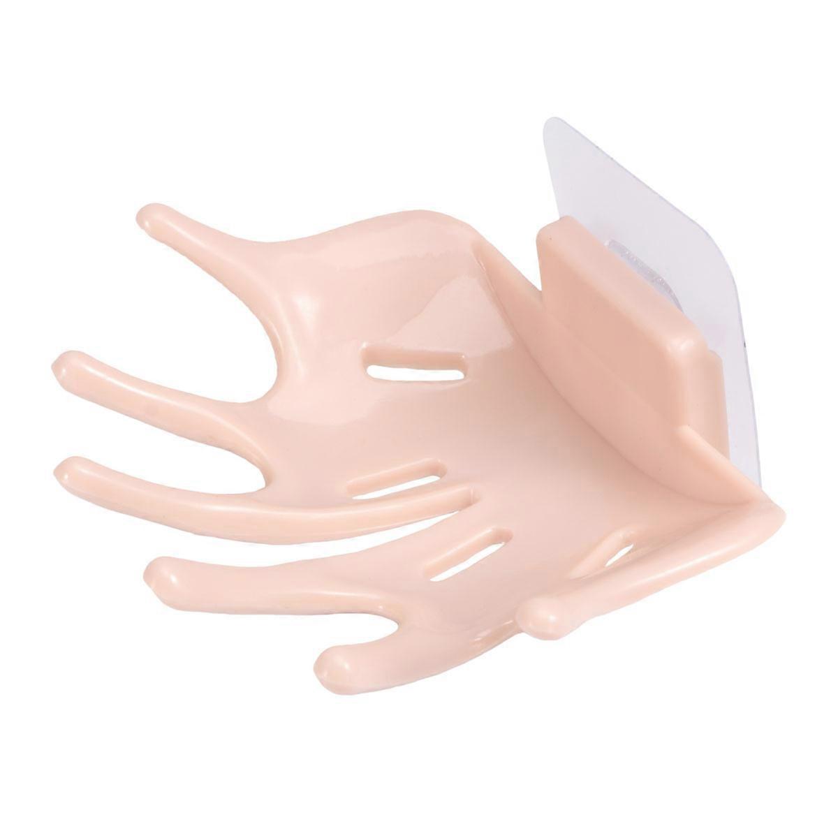 Soap Drying Bacteria Reduction Hand Shaped Punch Free Soap Case Container for Bathroom and Kitchen Rosy 14.00X10.00X6.00CM 1Set