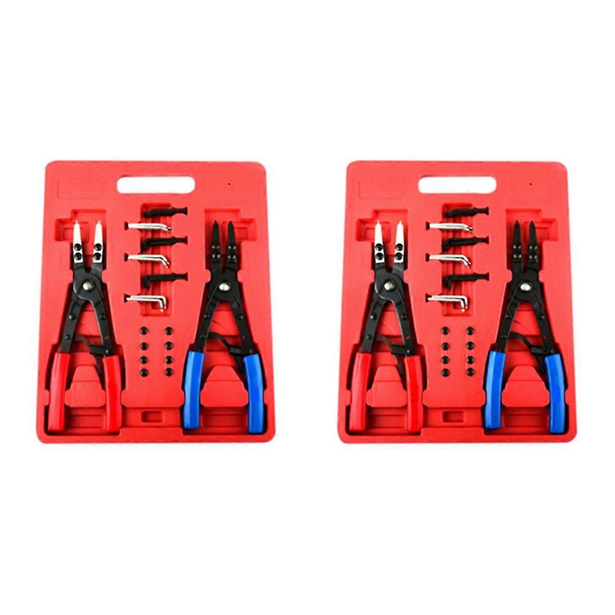 2 Pc.10 inch Ratchet Type Circlip Remover Installer Snap Ring Pliers