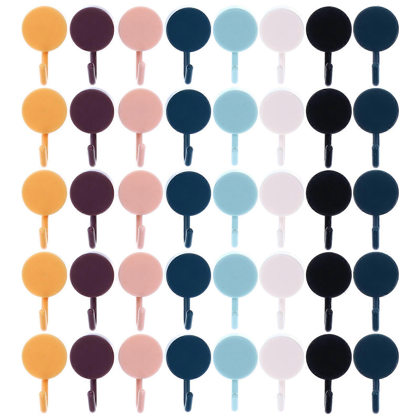 Duvar Askıları Su Geçirmez ve Paslanmaya Karşı Dayanıklı Ev Kancası Hasarsız Duvar Askıları 5.2X3X2.2CM 1 Takım 40 Adet