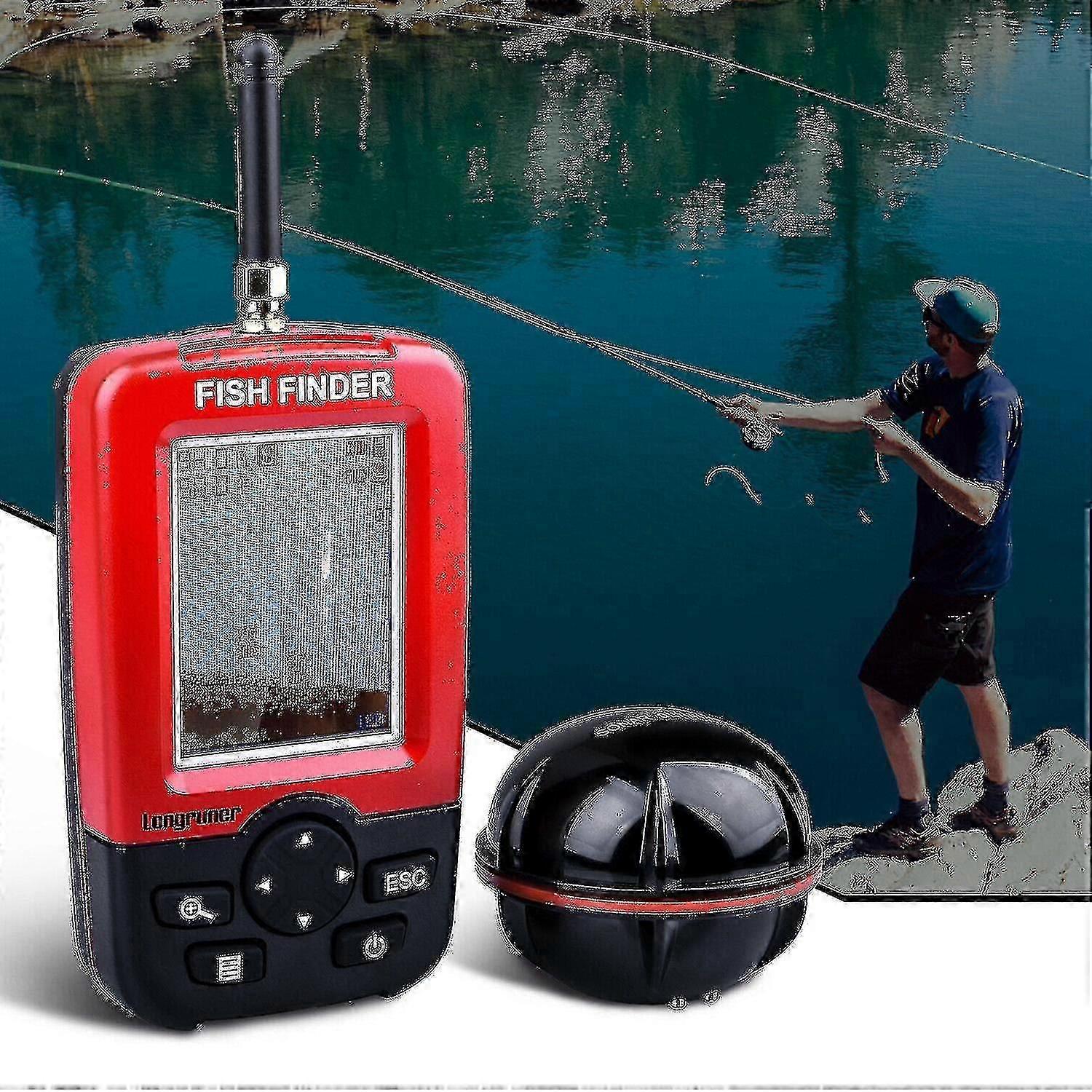 100m Portable Fish Finder Kayak Fishing Sonar Smart Wireless Alarm_tmall High Quality