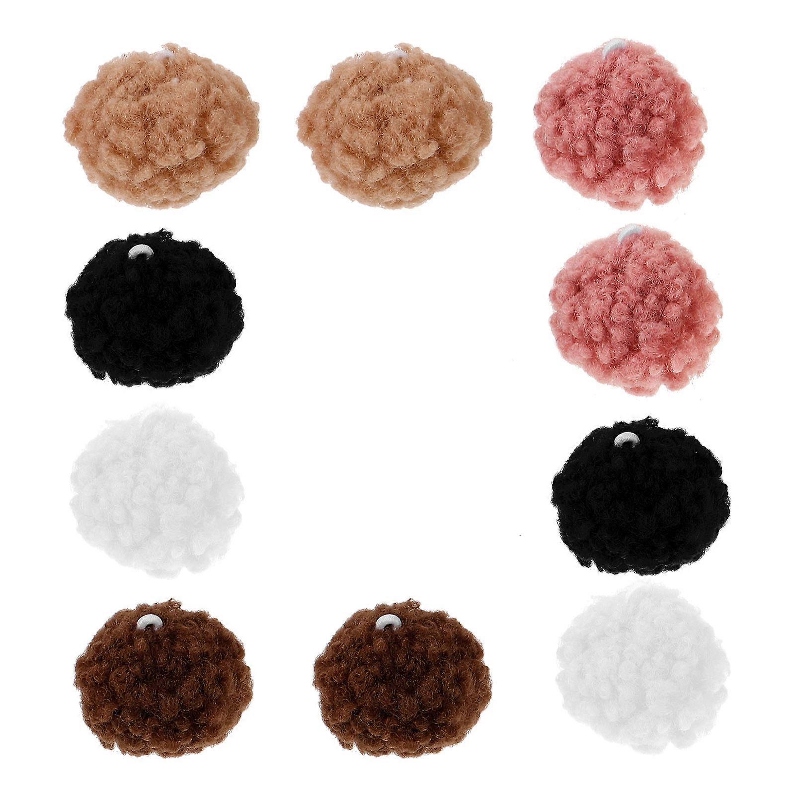 Mini Pom Poms For Crafts Fluffy Pompoms Clothing Accessories Diy Handmade Materials White 1.57X1.57X1.57in DIY Material 10Pcs