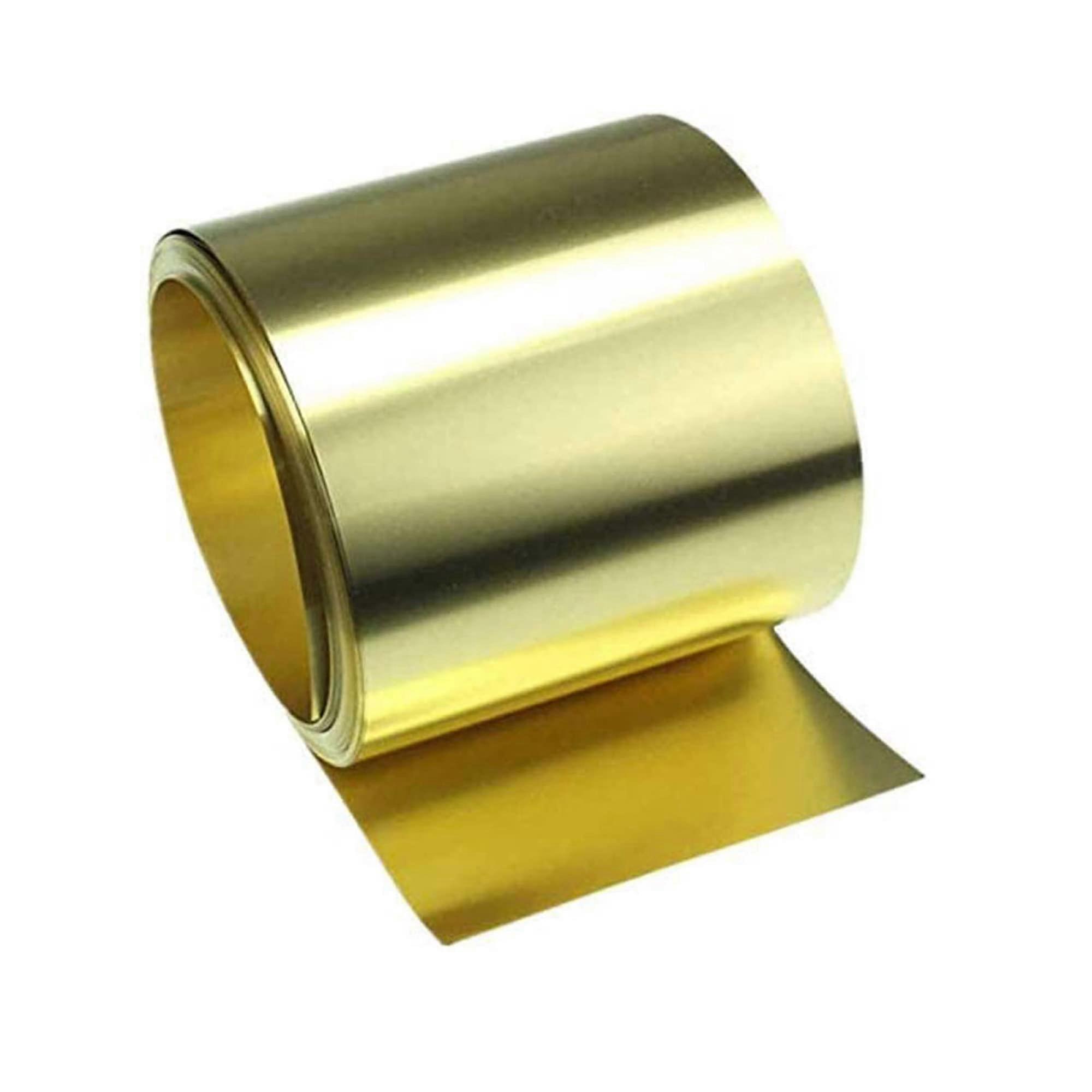 Brass Metal Thin Sheet Foil Plate 0.3mm x 200mm x 1000mm, Copper Roll, Brass Strip for Craft Projects