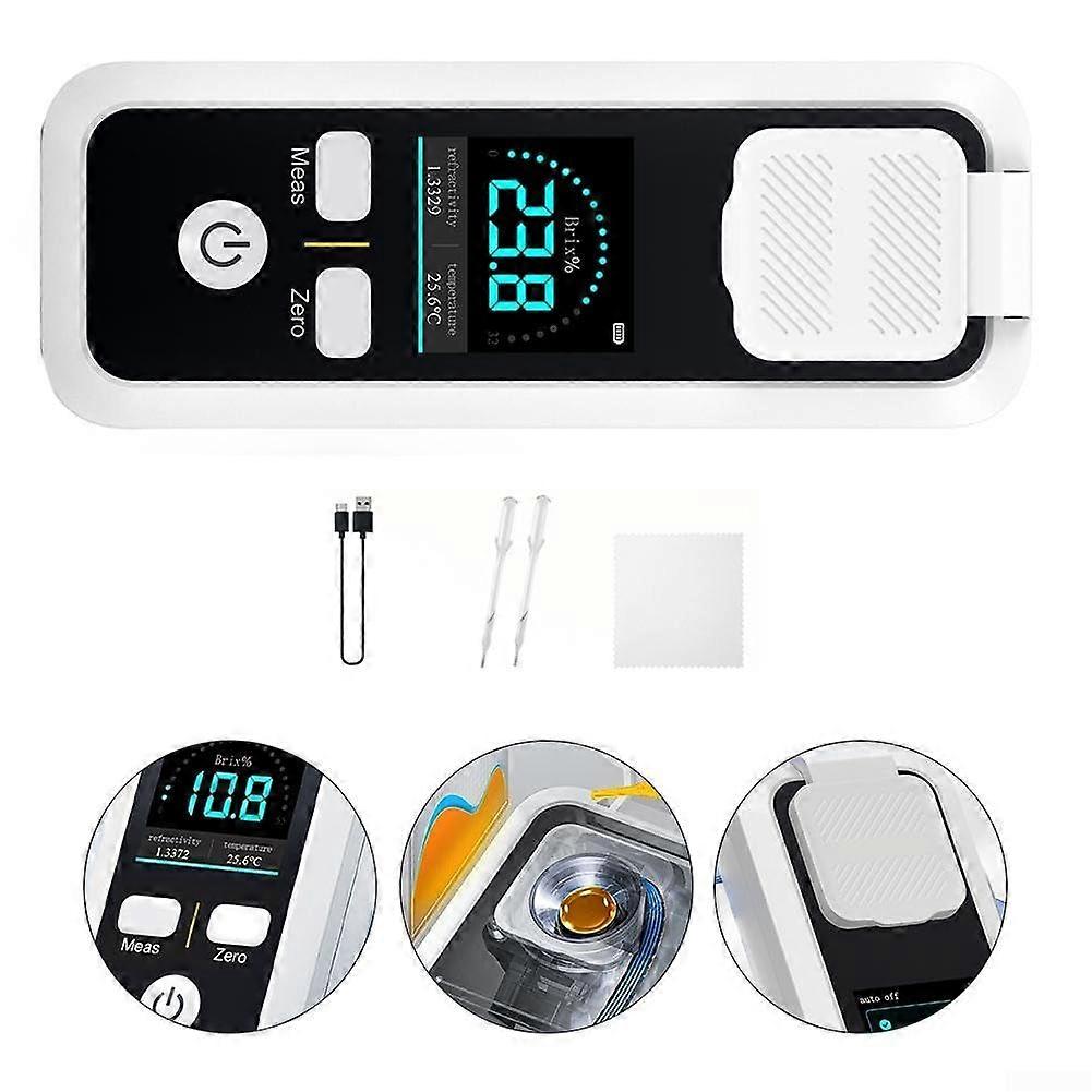 For Brix refractometer for precise measurements, rechargeable digital device for sugar content analysis (JBM10)