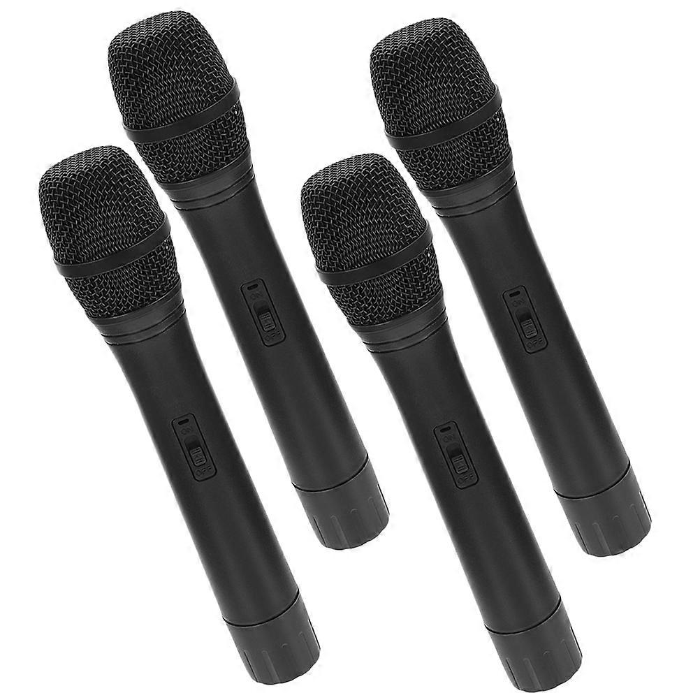 Fake Microphone Prop for Daily Use and Parties Realistic Design with ABS Material Black Color 4pcs