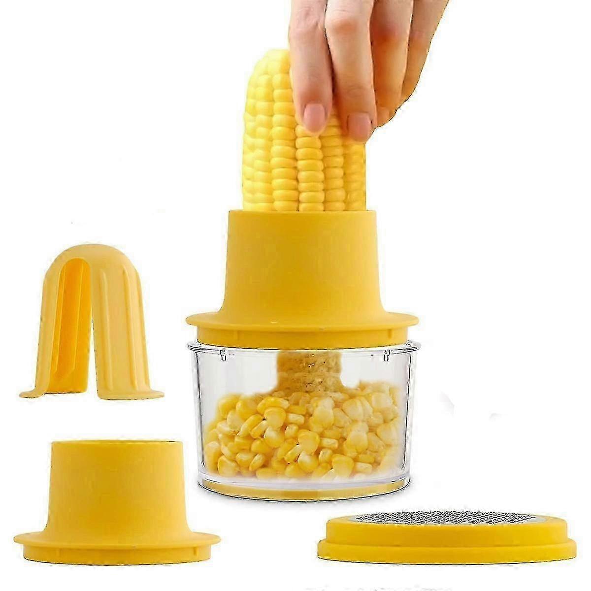 Corn Stripper & Cutter, Quick Corn Kernel Remover, Serrated Blade Corn Peeler, Multi-functional Kitchen Tool for Fresh Cooked Dried Corn