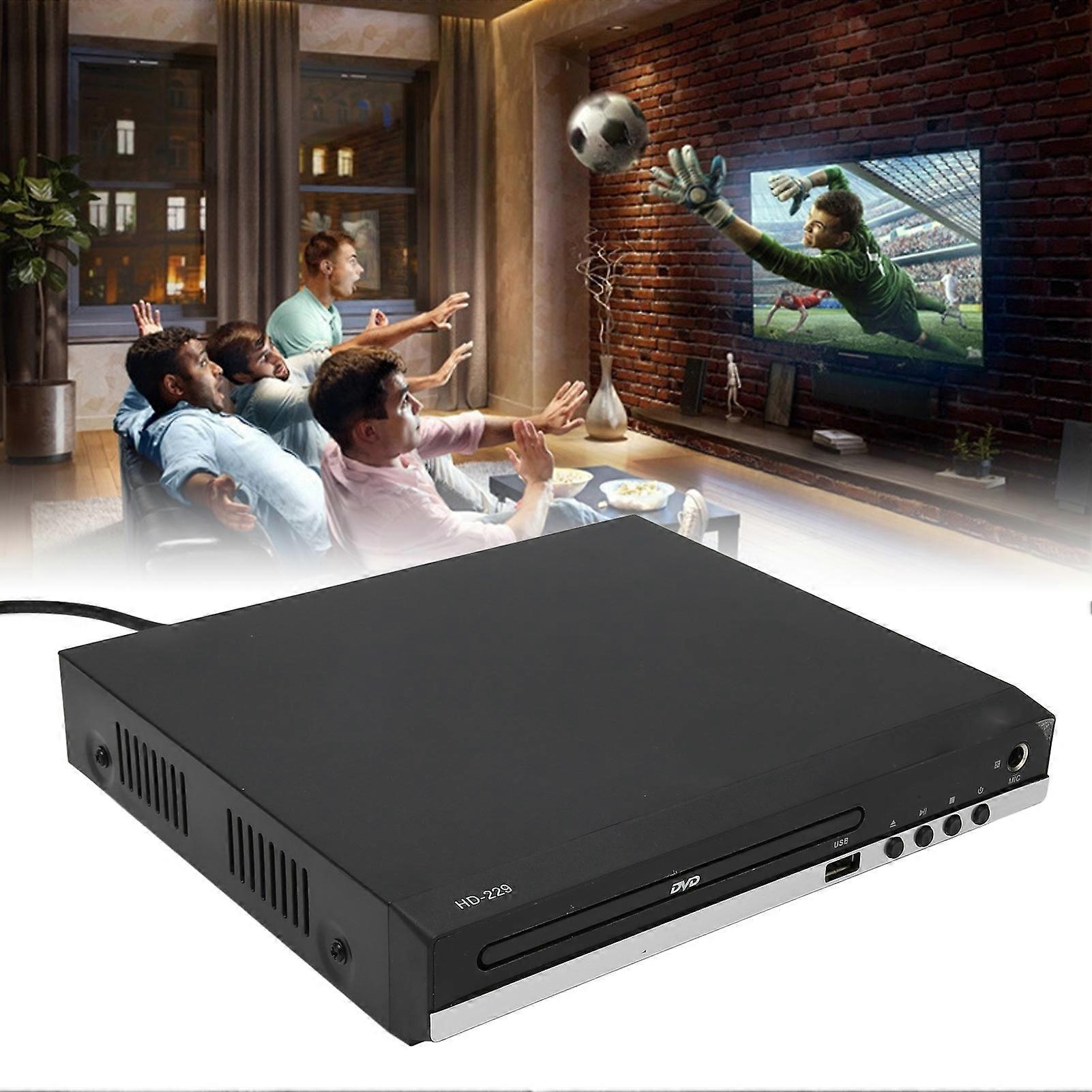 Mini DVD Player 1080P Support AV Output Remote Control HD Multimedia Interface DVD CD Player with USB Port 110‑240V US Plug