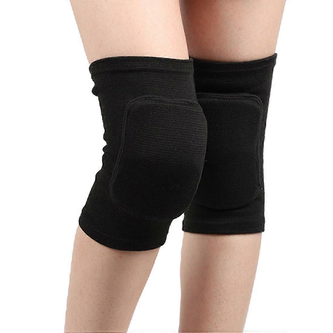 Knee Pads for Volleyball and Handball, Anti-Collision Soft Thick Sponge, Elastic Design, Black, Compatible with Rehband