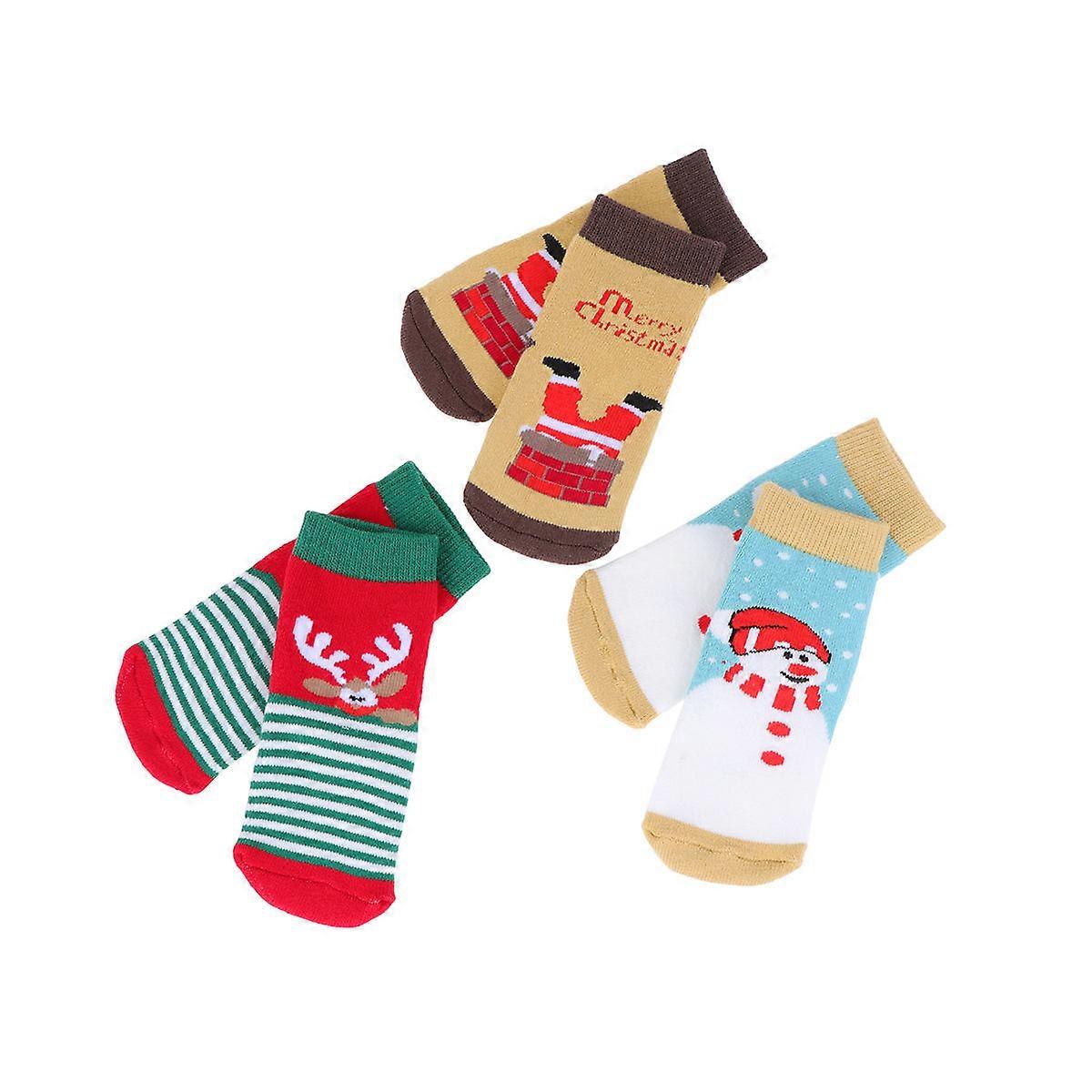 Christmas Child Socks Baby Cotton Socks Sweat Absorption 3Pairs Style 2