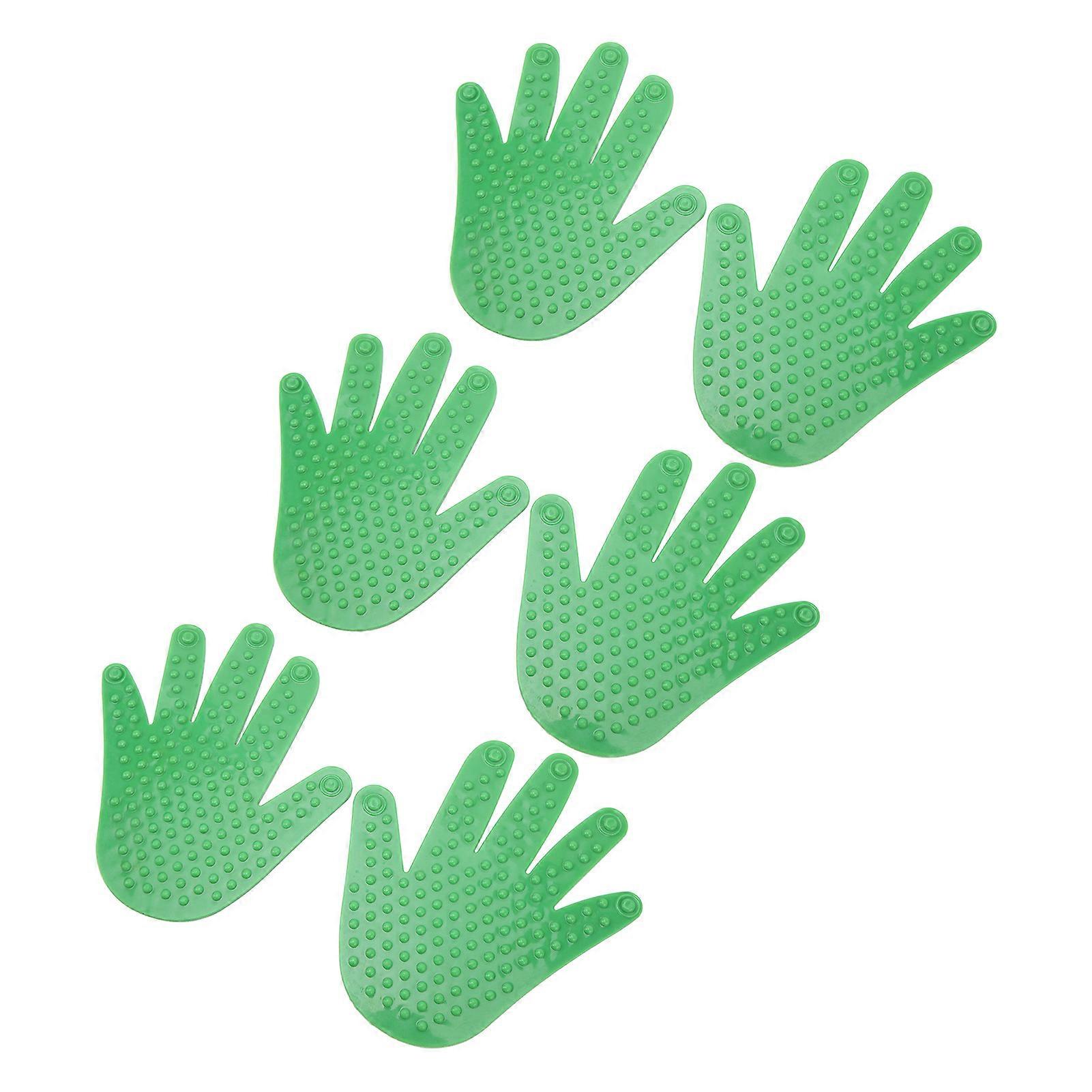 3 أزواج علامات أرضية على شكل يد PVC غير قابلة للانزلاق بصمات اليد بقعة علامة الرياضة مجموعة للتعليم في مرحلة ما قبل المدرسة رياض الأطفال الأخضر 