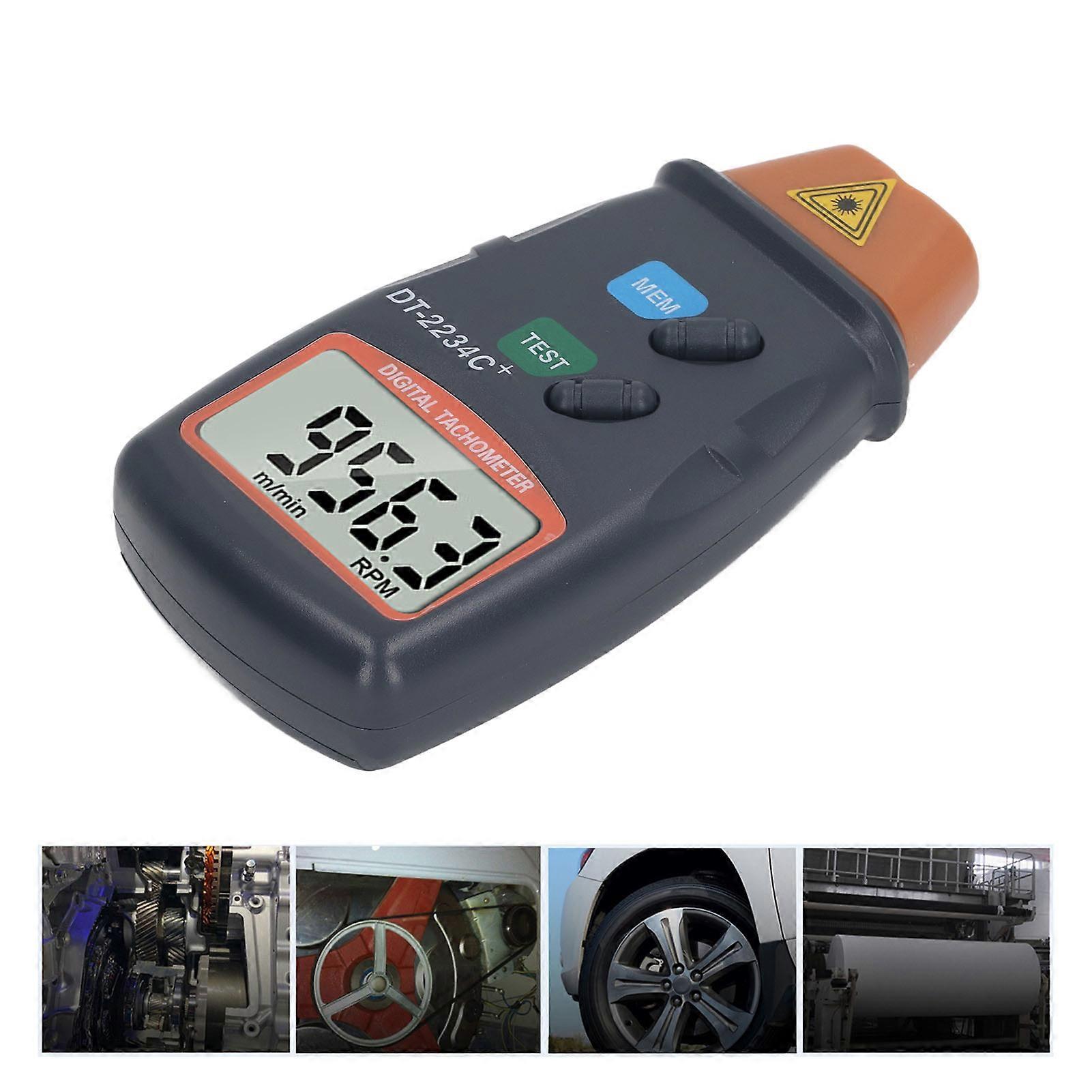 Digital Tachometer Laser Photo Non Contact Tach Meter Measurement Tool for Lathe RPM 