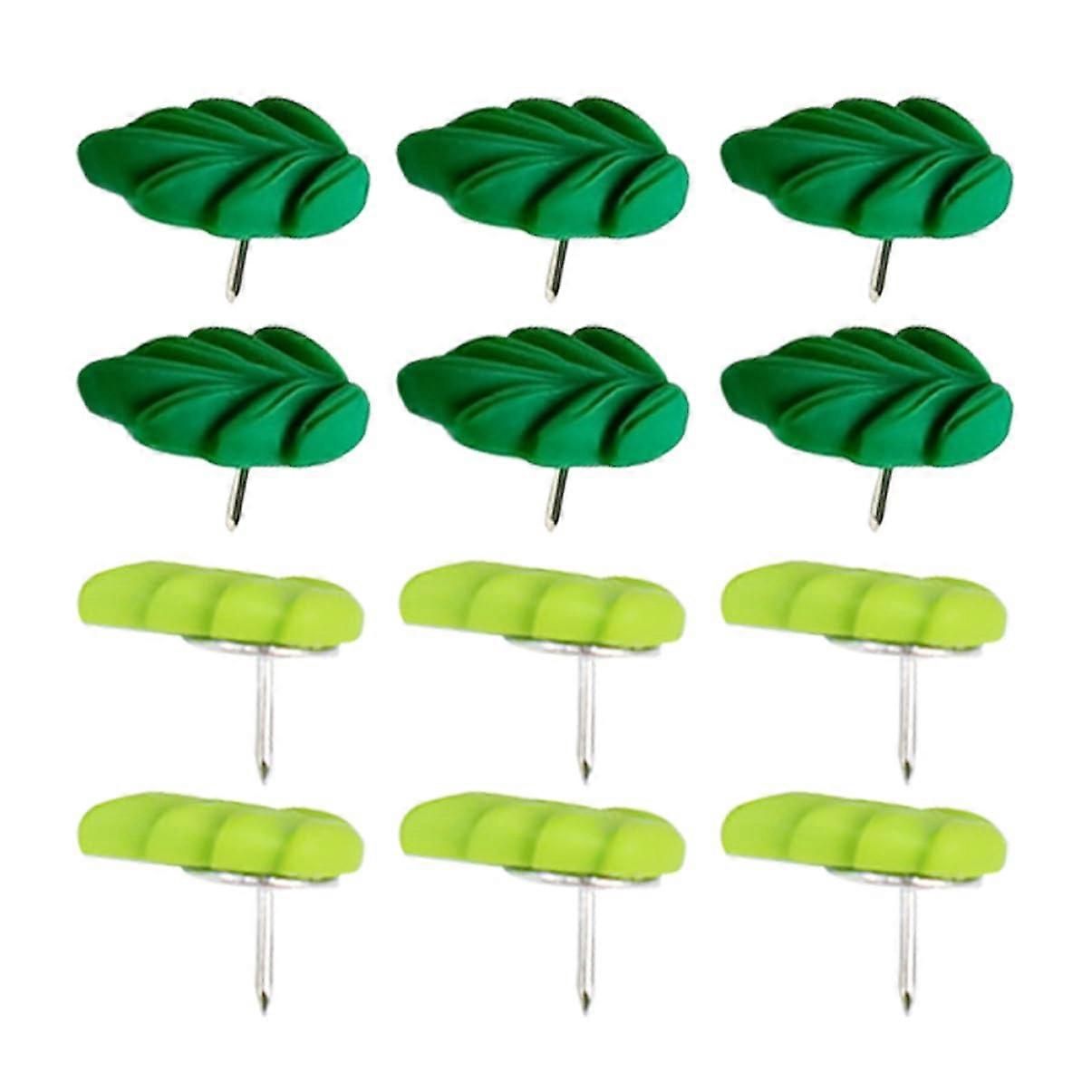 Leaf Drawing Pins Decorative Push Pins for Cork Board Green Leaf Thumbtacks