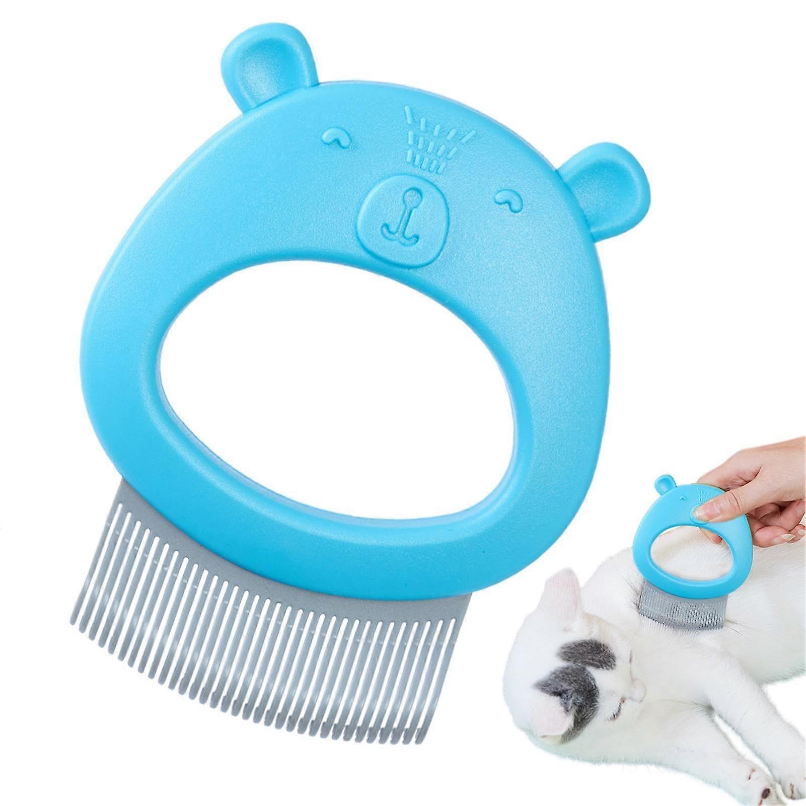 Cat Detangling Comb, Pet Comb for Cats, Matte Hair Loss Brush for Home Cats, Pet Hair Remover Comb for Cat Massage (Sky Blue)