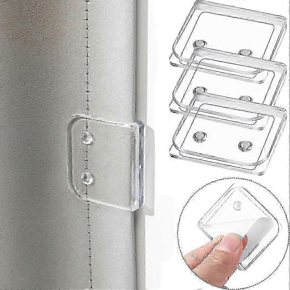 4Pcs Shower Curtain Clips - Transparent ABS No-Drill Easy Install Secure Hold