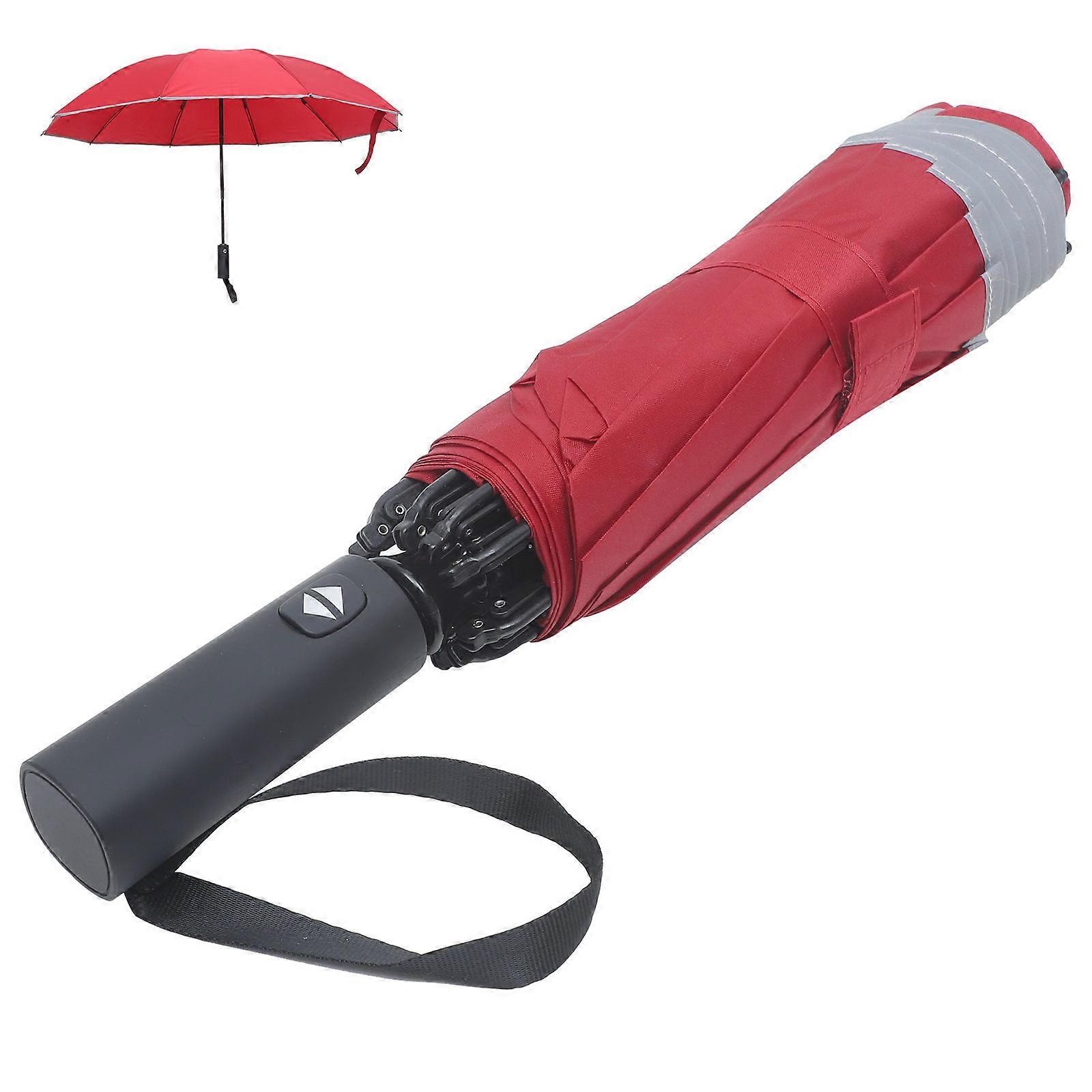 Compact Windproof Automatic Folding Umbrella with Reflective Design, Lightweight Travel Sun Parasol for Men and Women, Quick Dry and Non Slip Handle